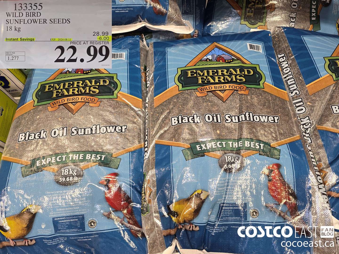 133355 WILD BIRD SUNFLOWER SEEDS 18 kg ($6.00 INSTANT SAVINGS EXPIRES ON 2024-08-11) $22.99