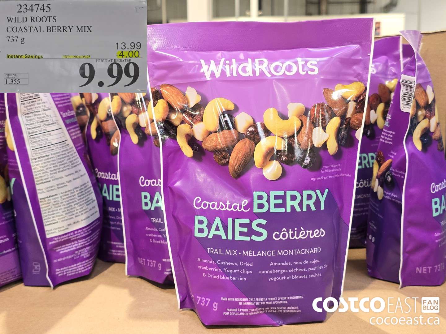 234745 WILD ROOTS COASTAL BERRY MIX 737 G ($4.00 INSTANT SAVINGS EXPIRES ON 2024-08-25) $9.99