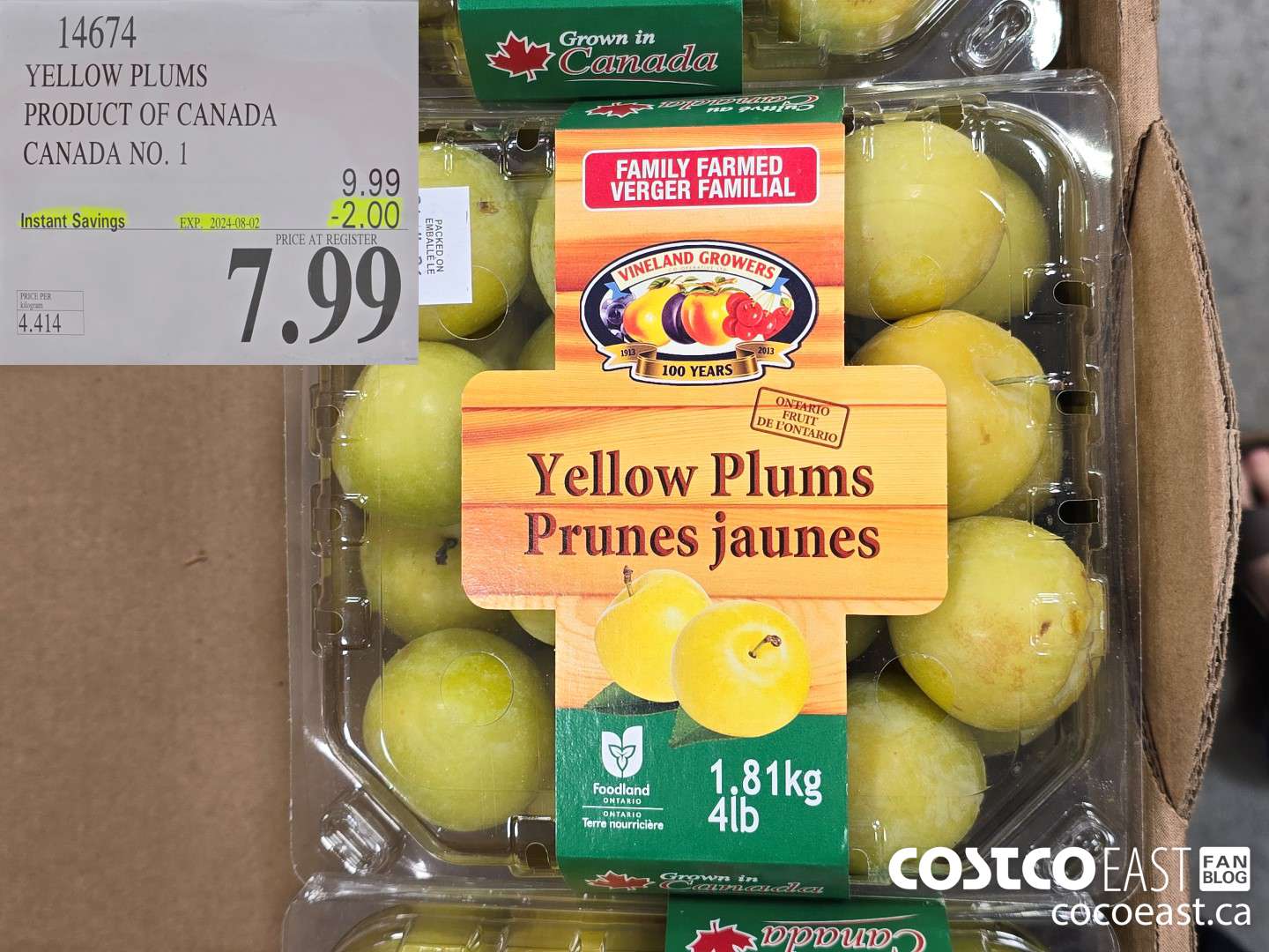 14674 YELLOW PLUMS PRODUCT OF CANADA CANADA NO. 1 ($2.00 INSTANT SAVINGS EXPIRES ON 2024-08-02) $7.99