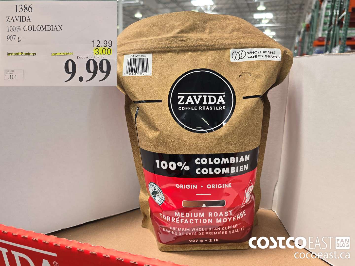 1386 ZAVIDA 100% COLOMBIAN 907 g ($3.00 INSTANT SAVINGS EXPIRES ON 2024-08-04) $9.99
