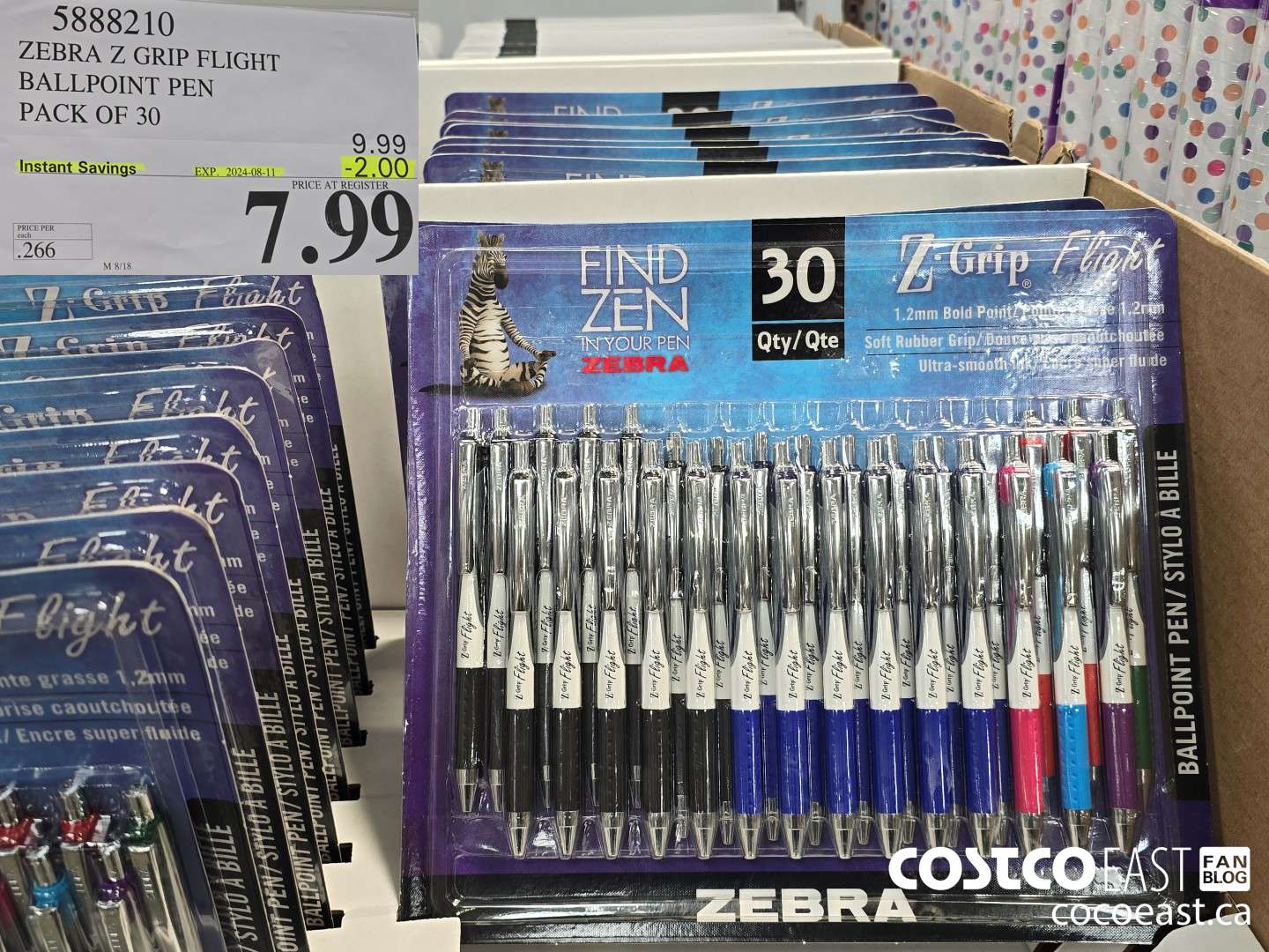 5888210 ZEBRA Z GRIP FLIGHT BALLPOINT PEN PACK OF 30 ($2.00 INSTANT SAVINGS EXPIRES ON 2024-08-11) $7.99