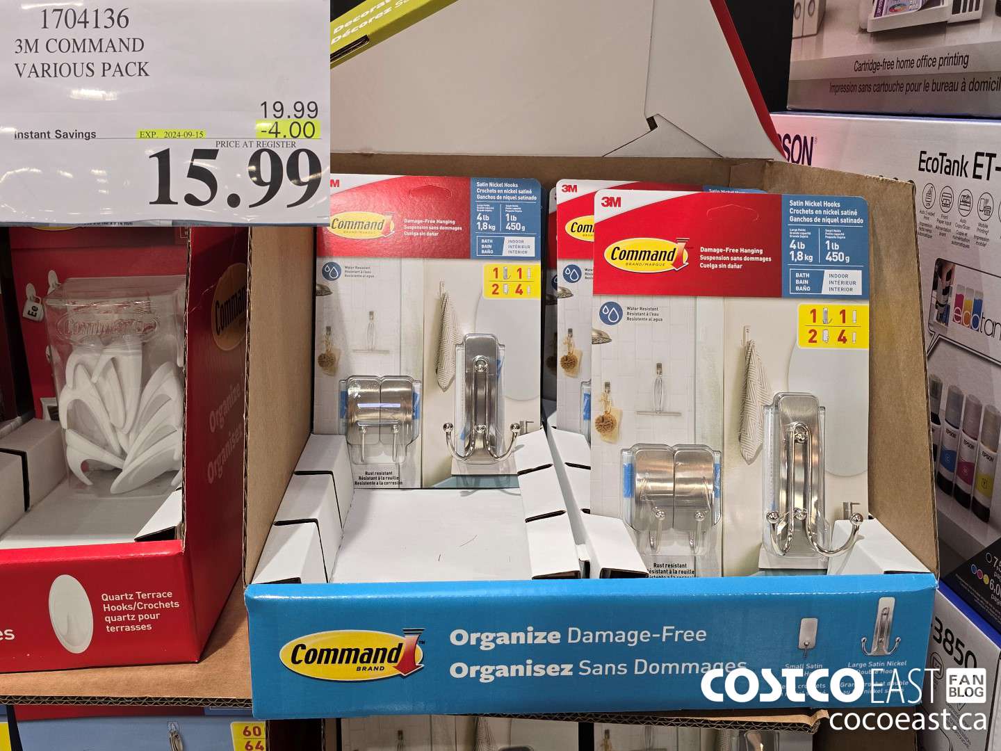 1704136 3M COMMAND VARIOUS PACK ($4.00 INSTANT SAVINGS EXPIRES ON 2024-09-15) $15.99