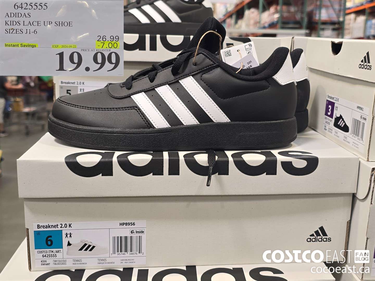 6425555 ADIDAS KIDS LACE UP SHOE SIZES J1-6 ($7.00 INSTANT SAVINGS EXPIRES ON 2024-09-22) $19.99