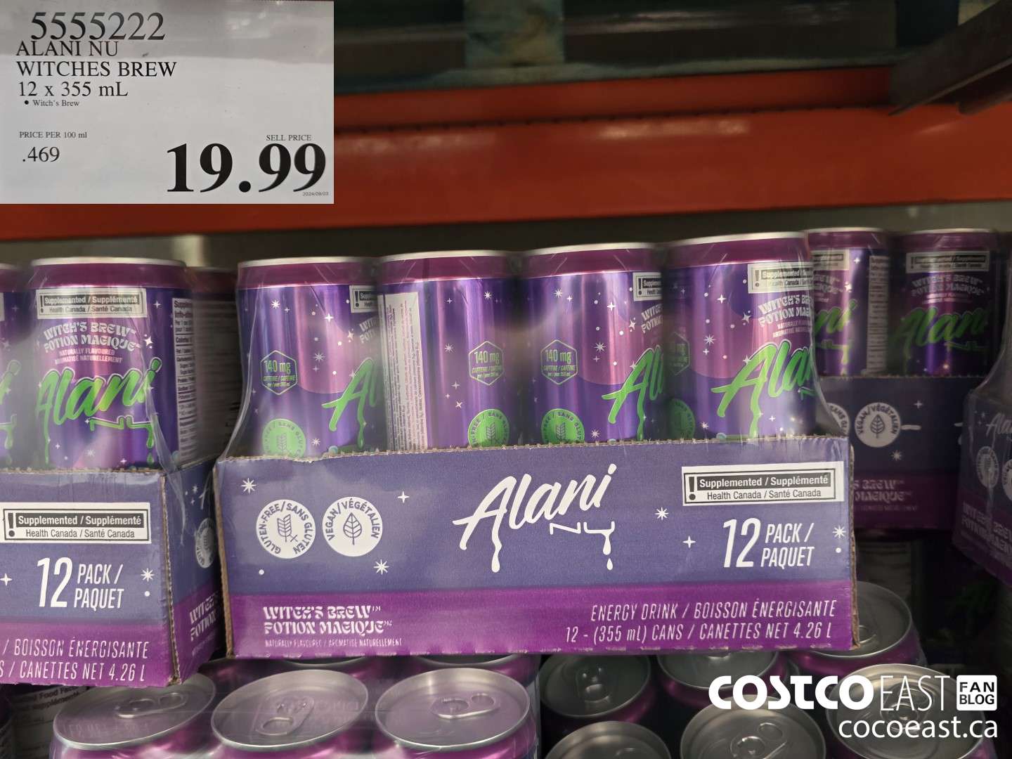 5555222 ALANI NU ENERGY DRINK 12 X 355 ML $19.99