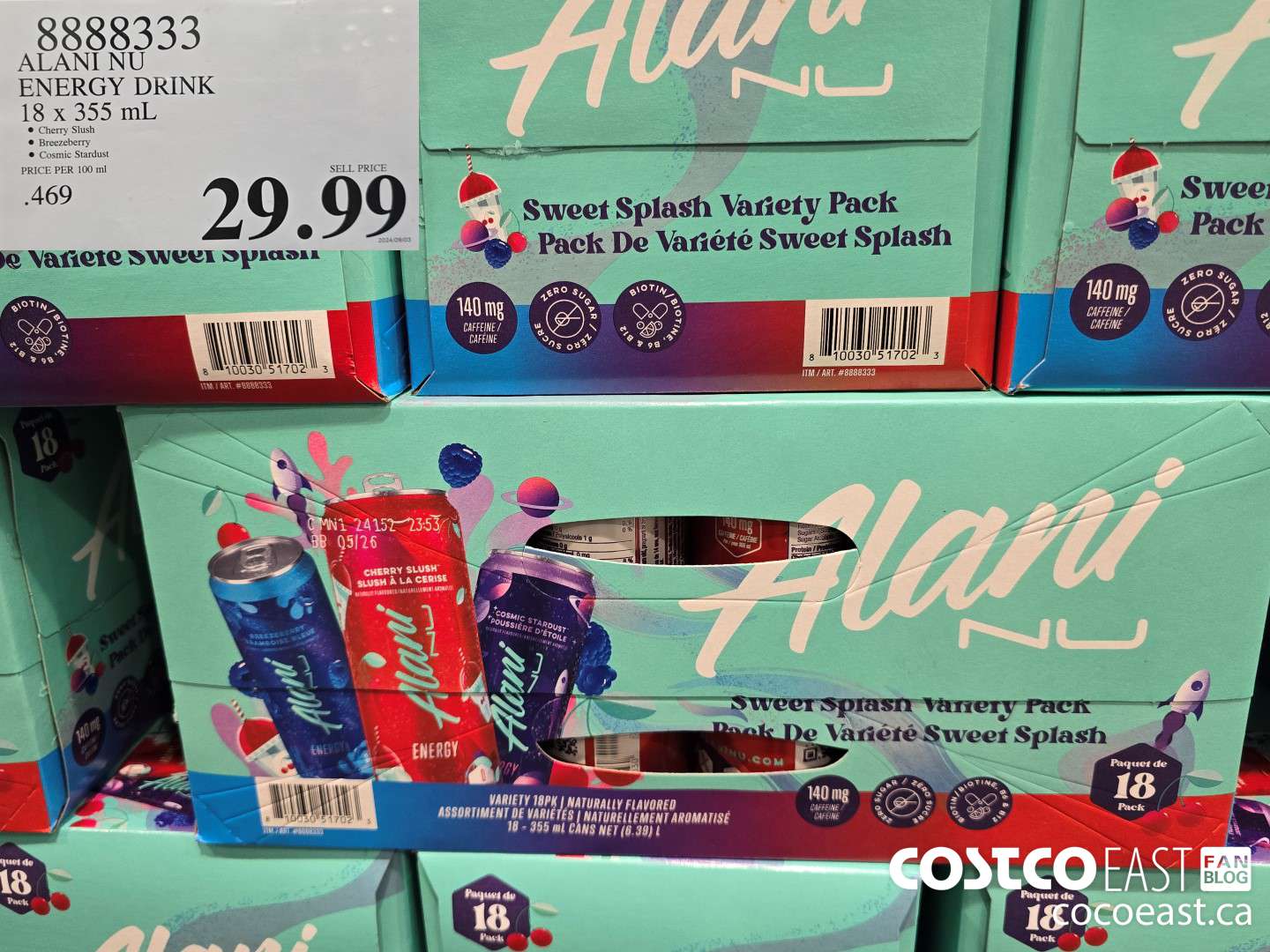 8888333 ALANI NU ENERGY DRINK 18 X 355 ML $29.99