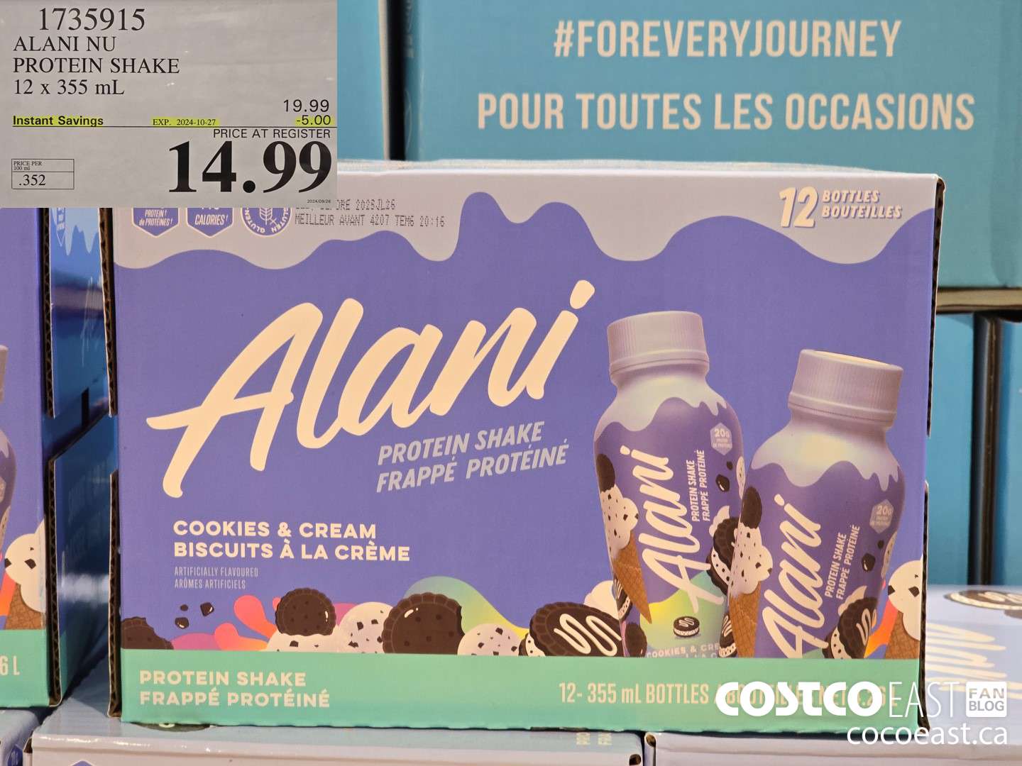 1735915 ALANI NU PROTEIN SHAKE 12 X 355 ML ($5.00 INSTANT SAVINGS EXPIRES ON 2024-10-27) $14.99