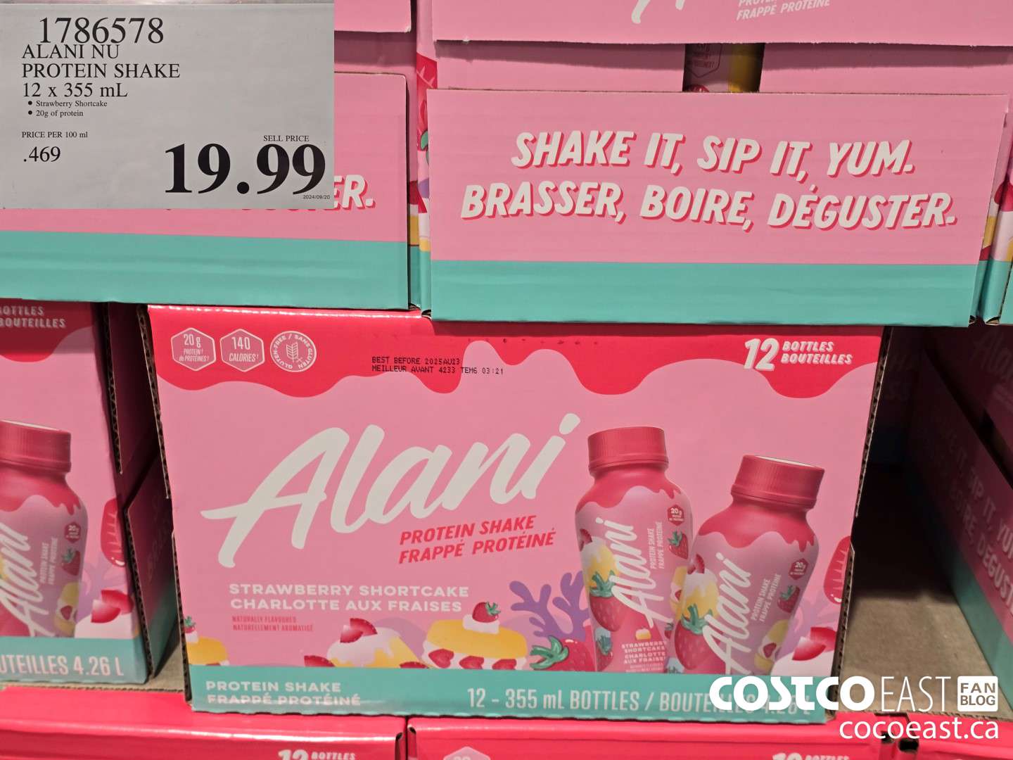 1786578 ALANI NU PROTEIN SHAKE 12 x 355 ML $19.99