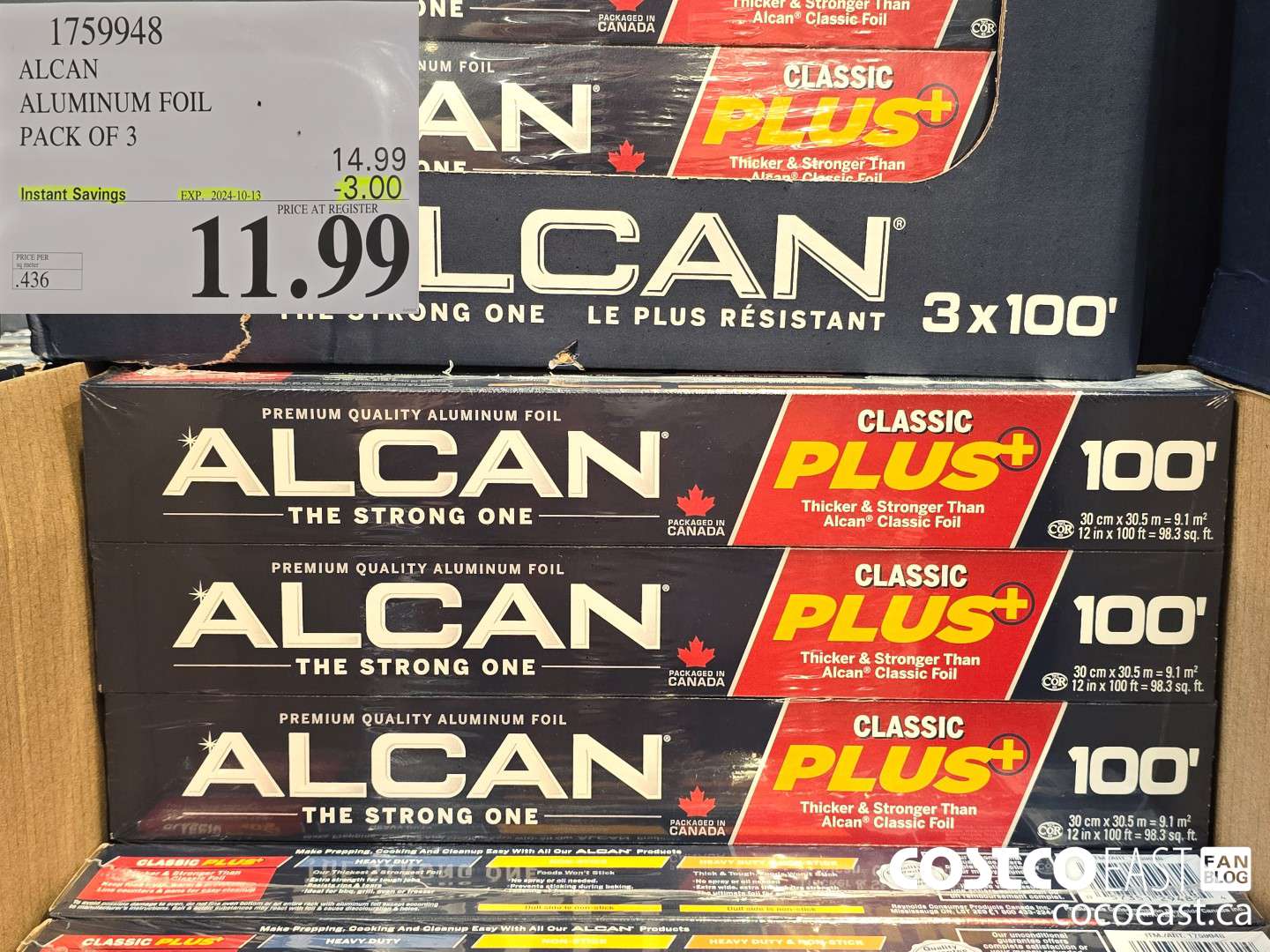 1759948 ALCAN ALUMINUM FOIL PACK OF 3 ($3.00 INSTANT SAVINGS EXPIRES ON 2024-10-13) $11.99