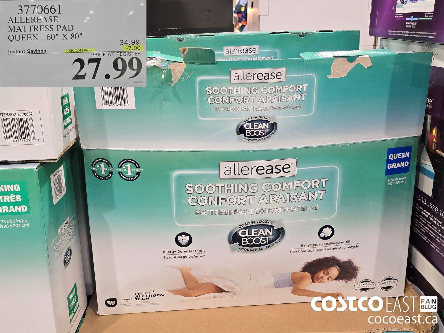 3770661 ALLEREASE MATTRESS PAD QUEEN - 60