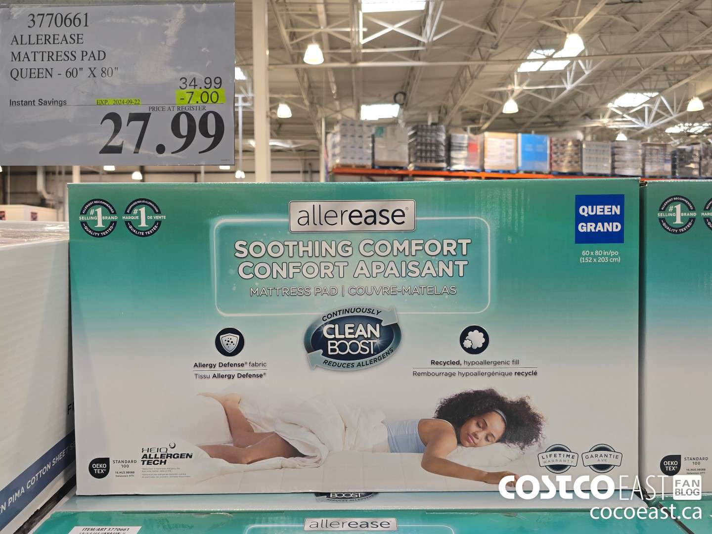 3770661 ALLEREASE MATTRESS PAD QUEEN - 60