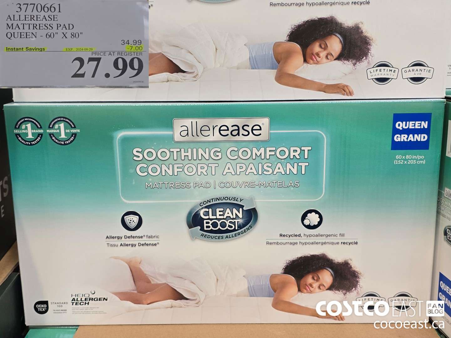 3770661 ALLEREASE MATTRESS PAD QUEEN - 60