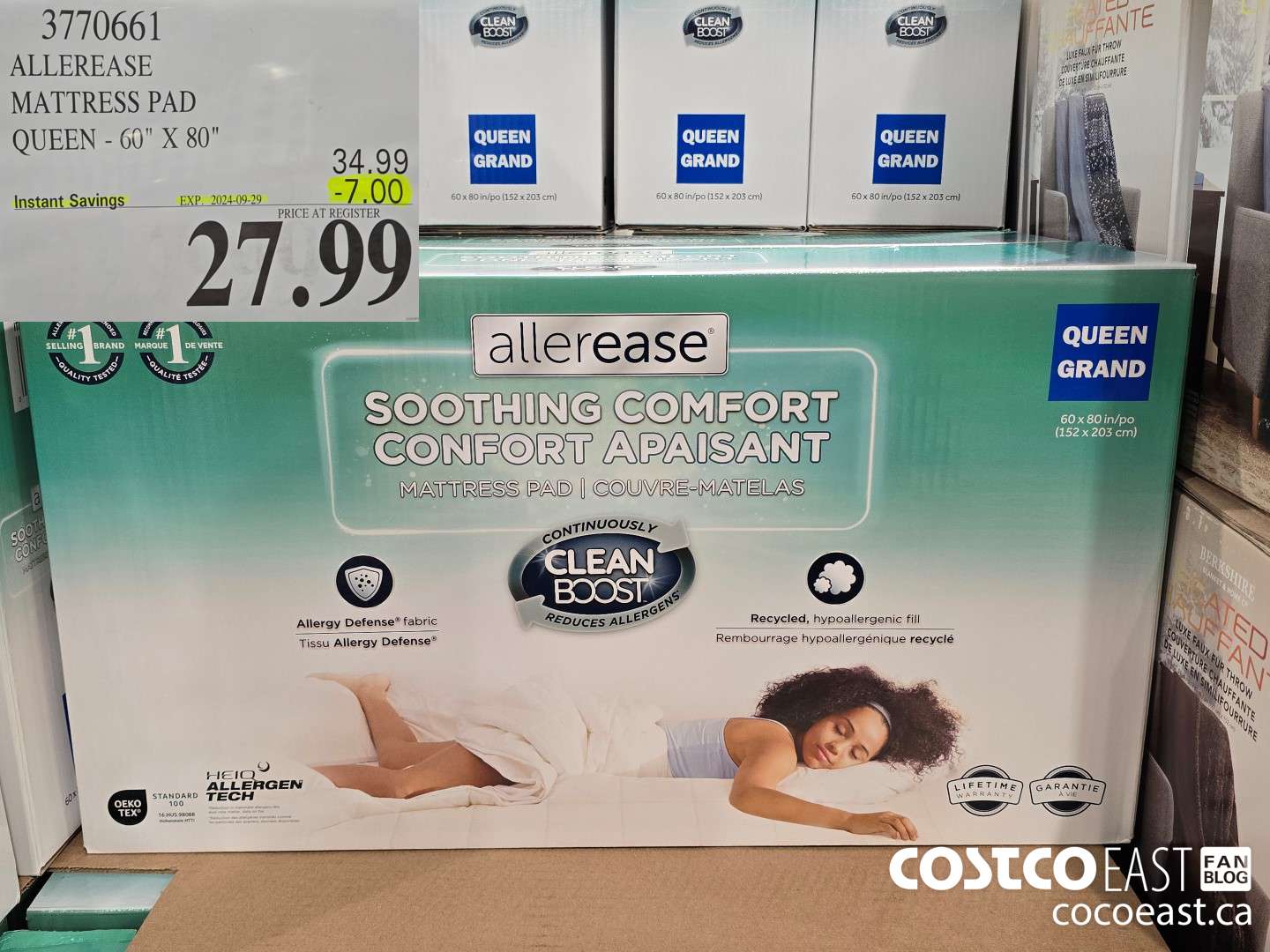 3710661 ALLEREASE MATTRESS PAD QUEEN - 60