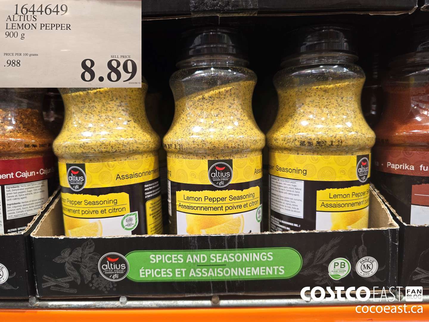 1644649 ALTIUS LEMON PEPPER 900 g $8.89