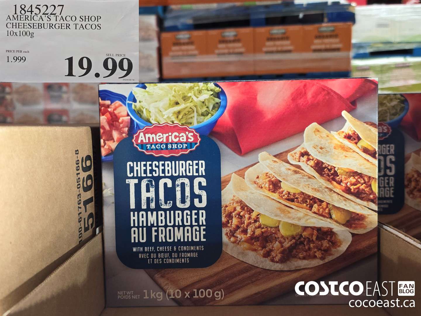 1845227 AMERICA'S TACO SHOP CHEESEBURGER TACOS 10x100G $19.99