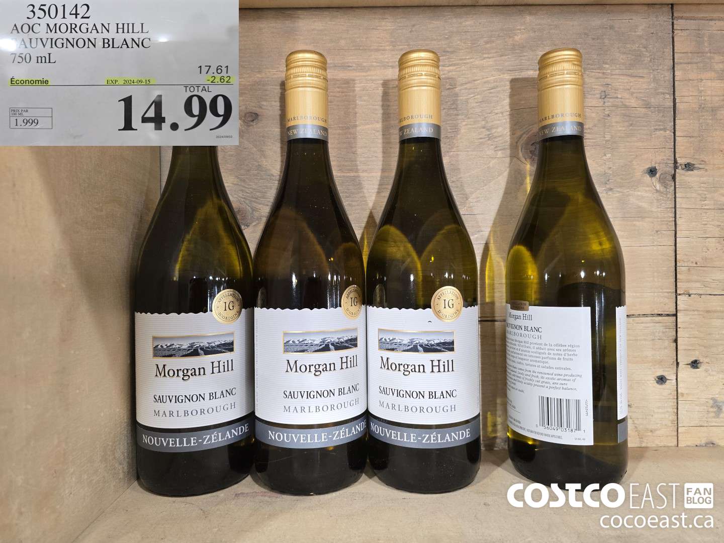 350142 AOC MORGAN HILL SAUVIGNON BLANC 750 mL ($2.62 INSTANT SAVINGS EXPIRES ON 2024-09-15) $14.99