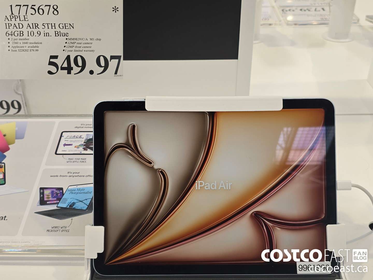 1775678 APPLE IPAD AIR 5TH GEN 64gb 10.9 in. Blue $549.97