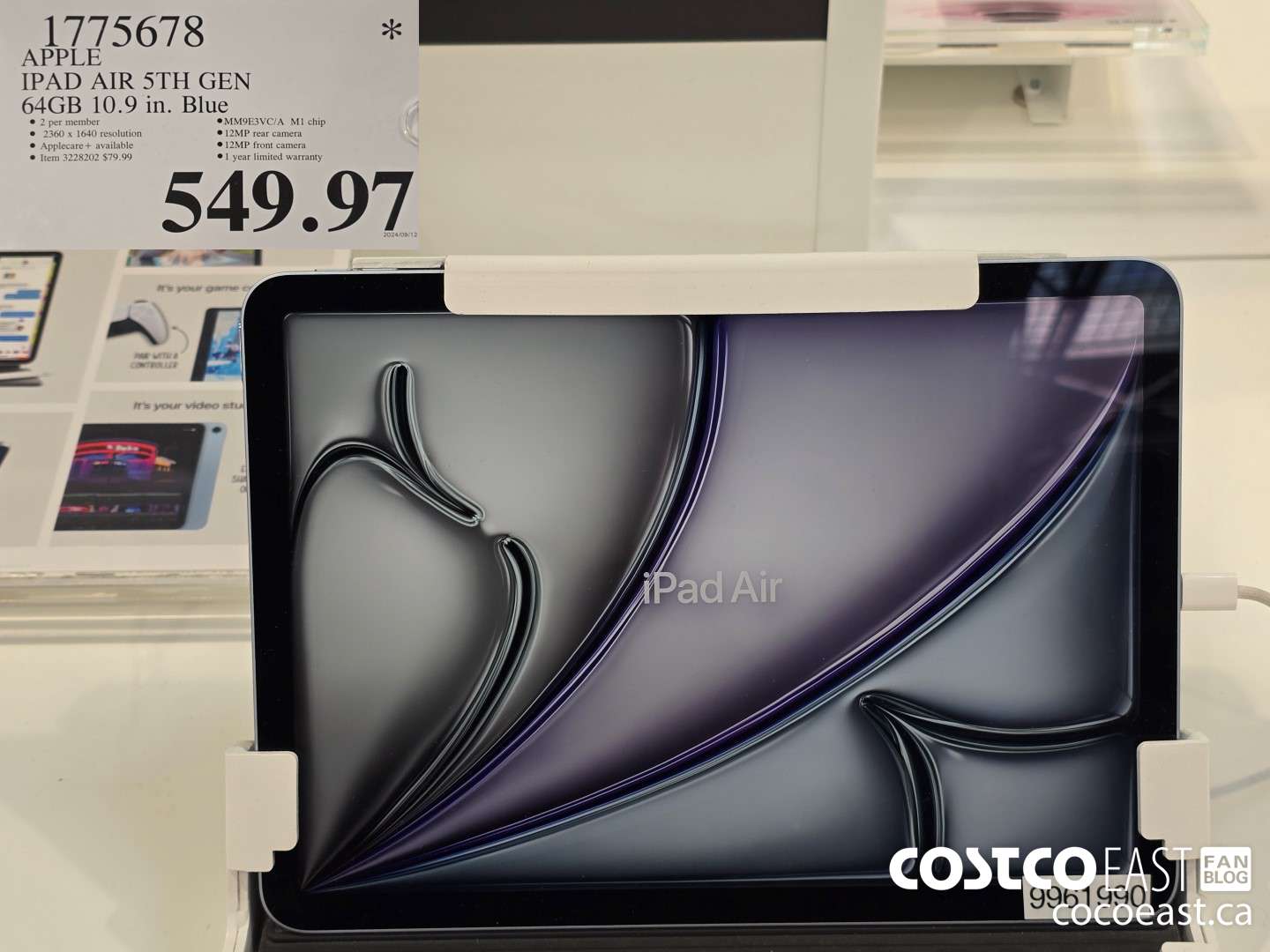 1775678 APPLE IPAD AIR 5TH GEN 64gb 10.9 in. Blue $549.97