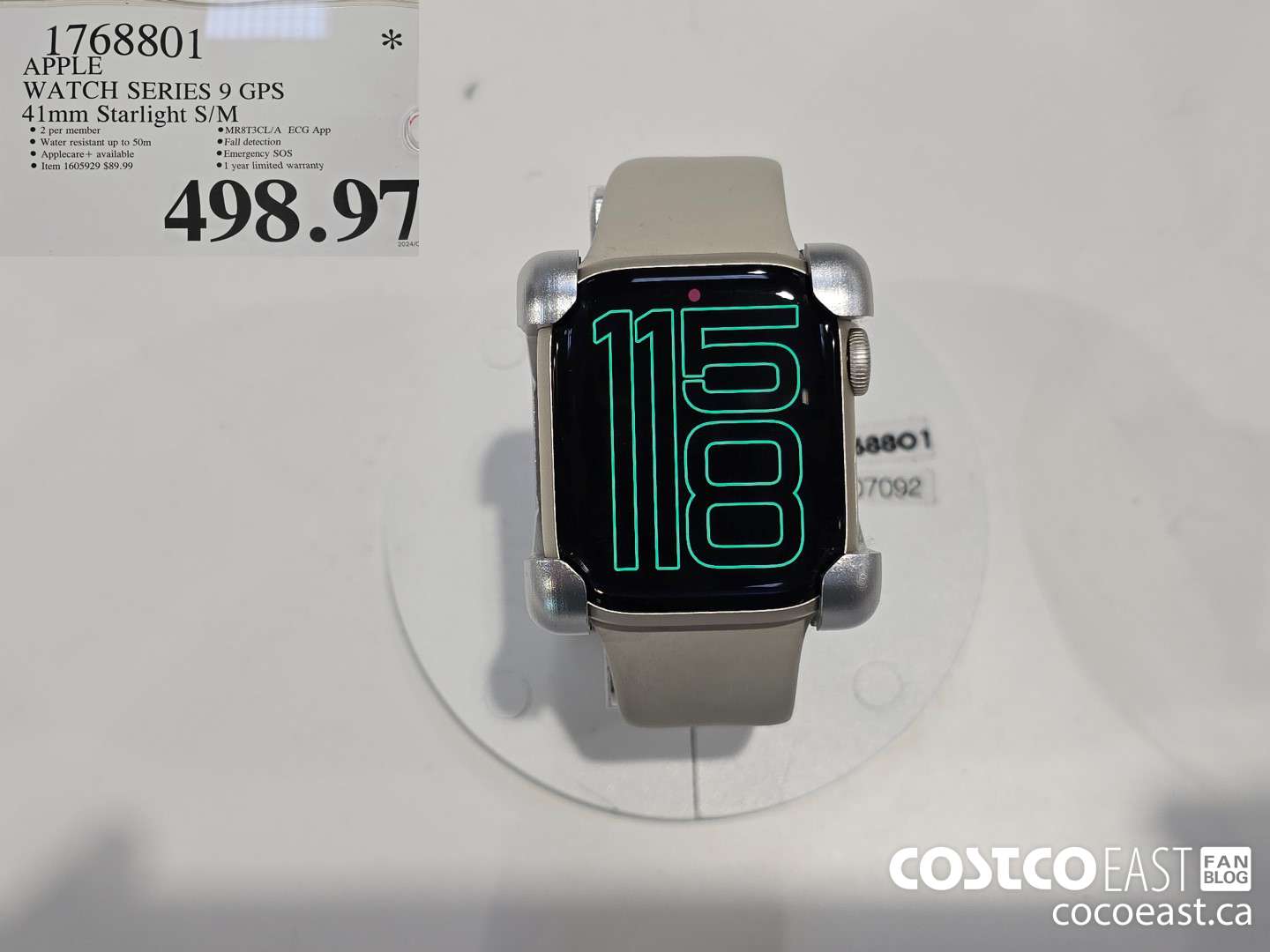 17638801 APPLE WATCH SERIES 9 GPS 41mm Starlight S/M $498.97