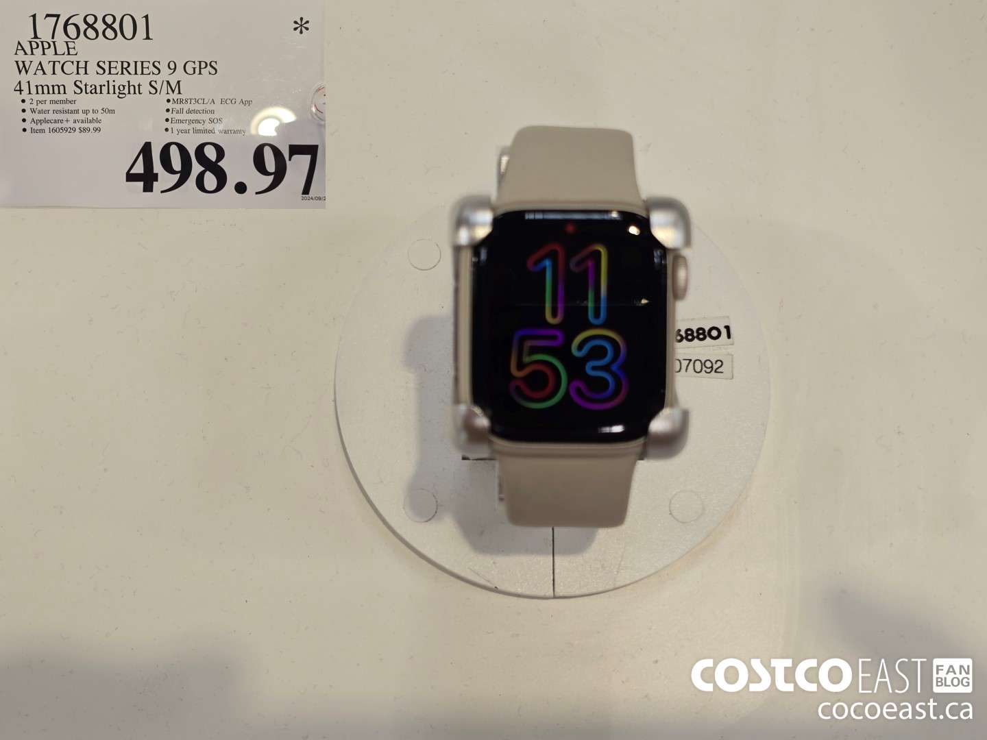 1768801 APPLE WATCH SERIES 9 GPS 41mm Starlight S/M $498.97