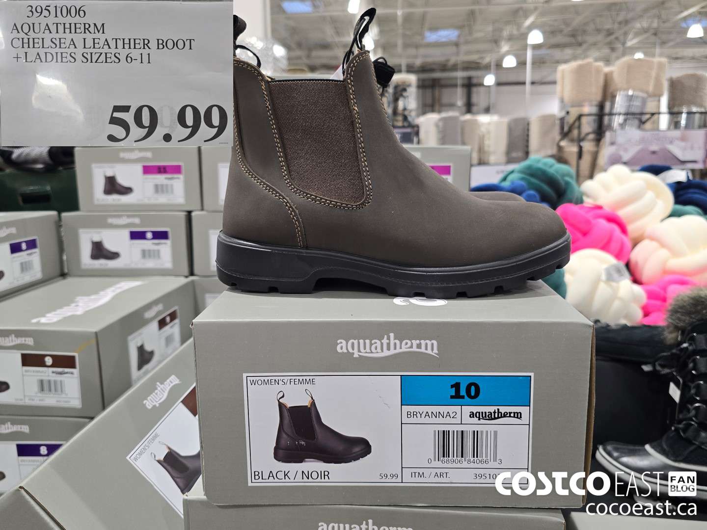 3951006 AQUATHERM CHELSEA LEATHER BOOT +LADIES SIZES 6-11 $59.99