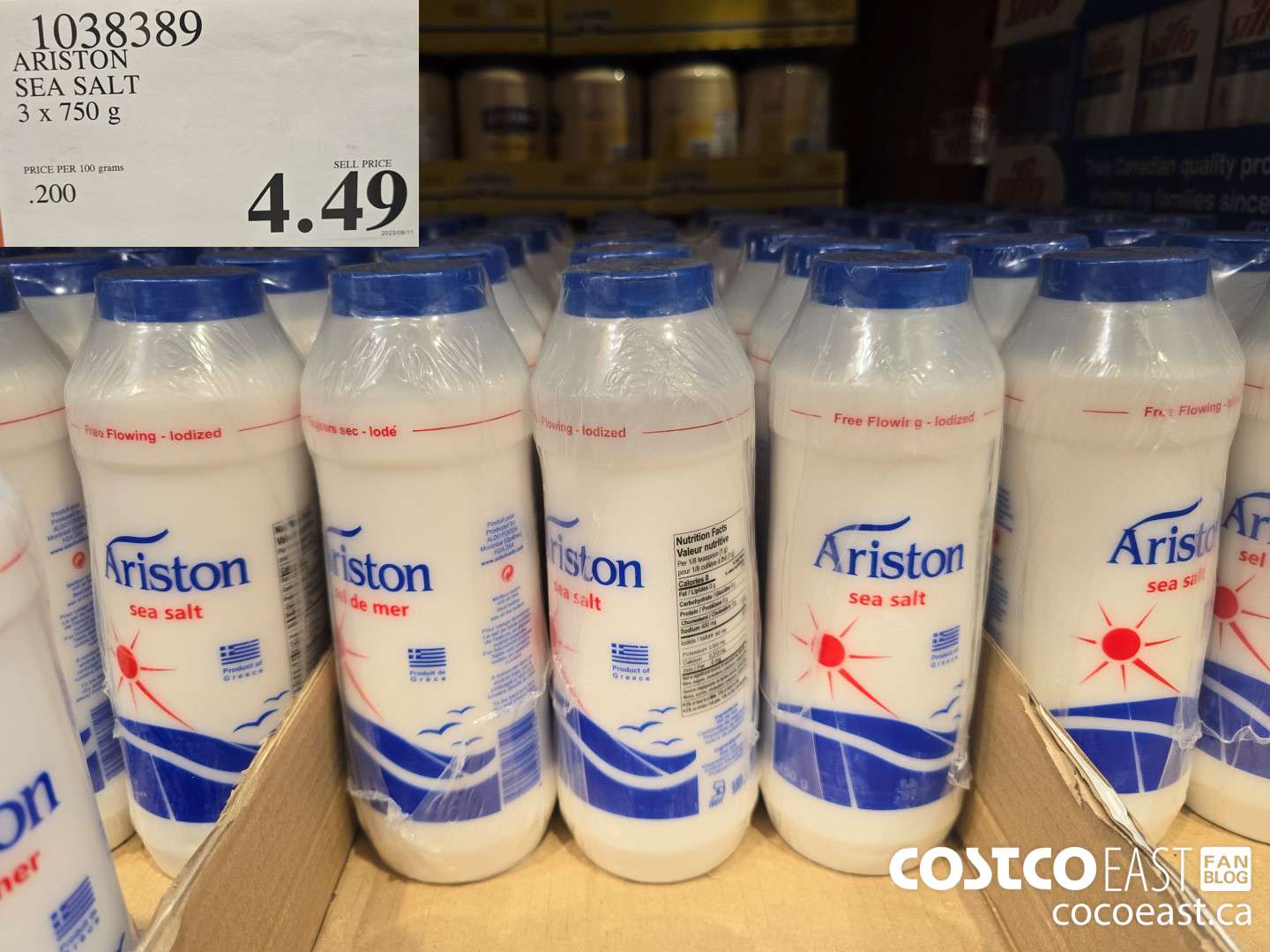 1038389 ARISTON SEA SALT 3 x 750 g $4.49