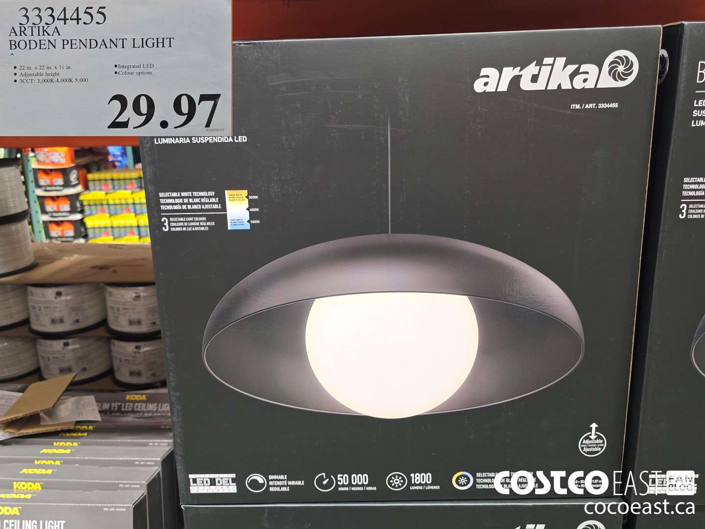 3334455 ARTIKA BODEN PENDANT LIGHT $29.97