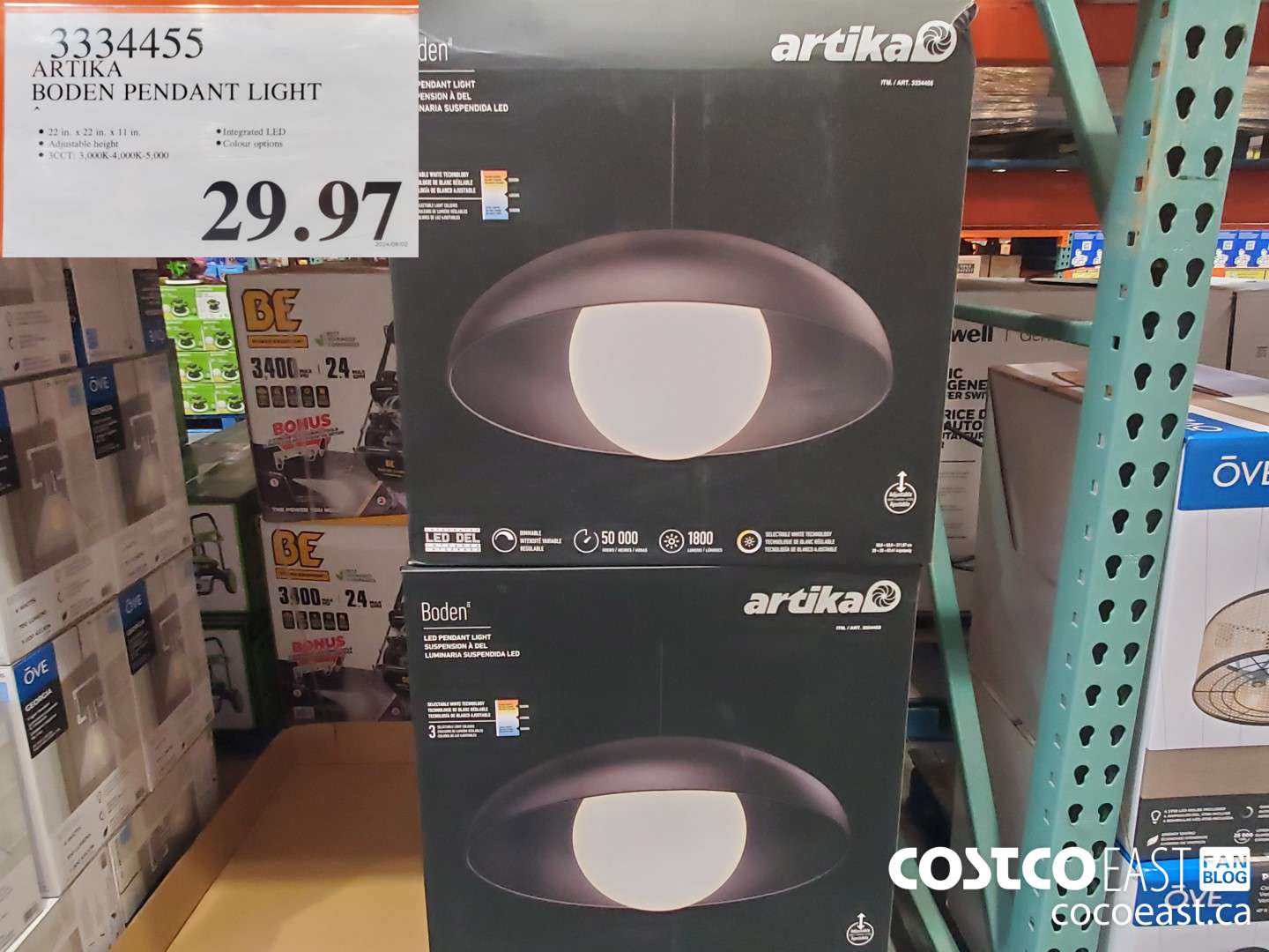 3334455 ARTIKA BODEN PENDANT LIGHT $29.97