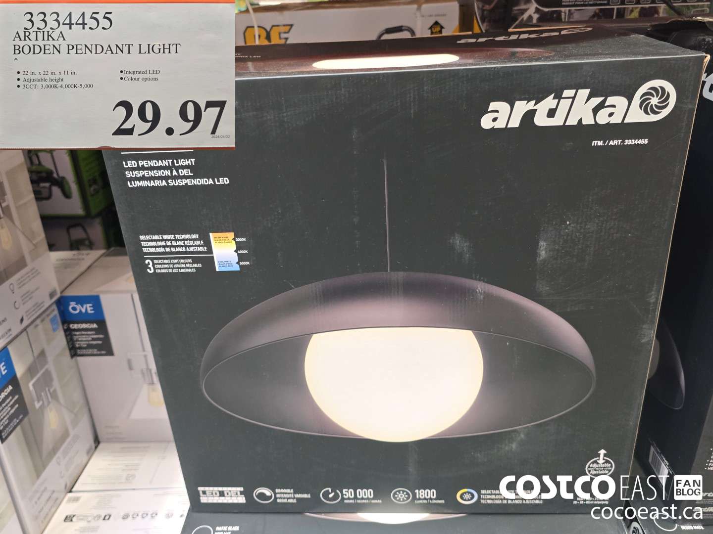 3334455 ARTIKA BODEN PENDANT LIGHT $29.97