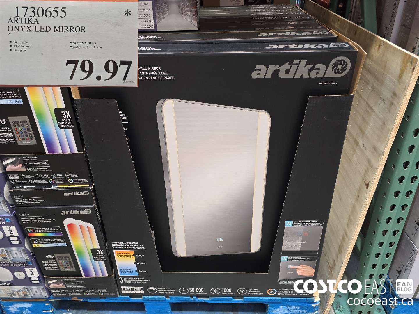 1730655 ARTIKA ONYX LED MIRROR $79.97