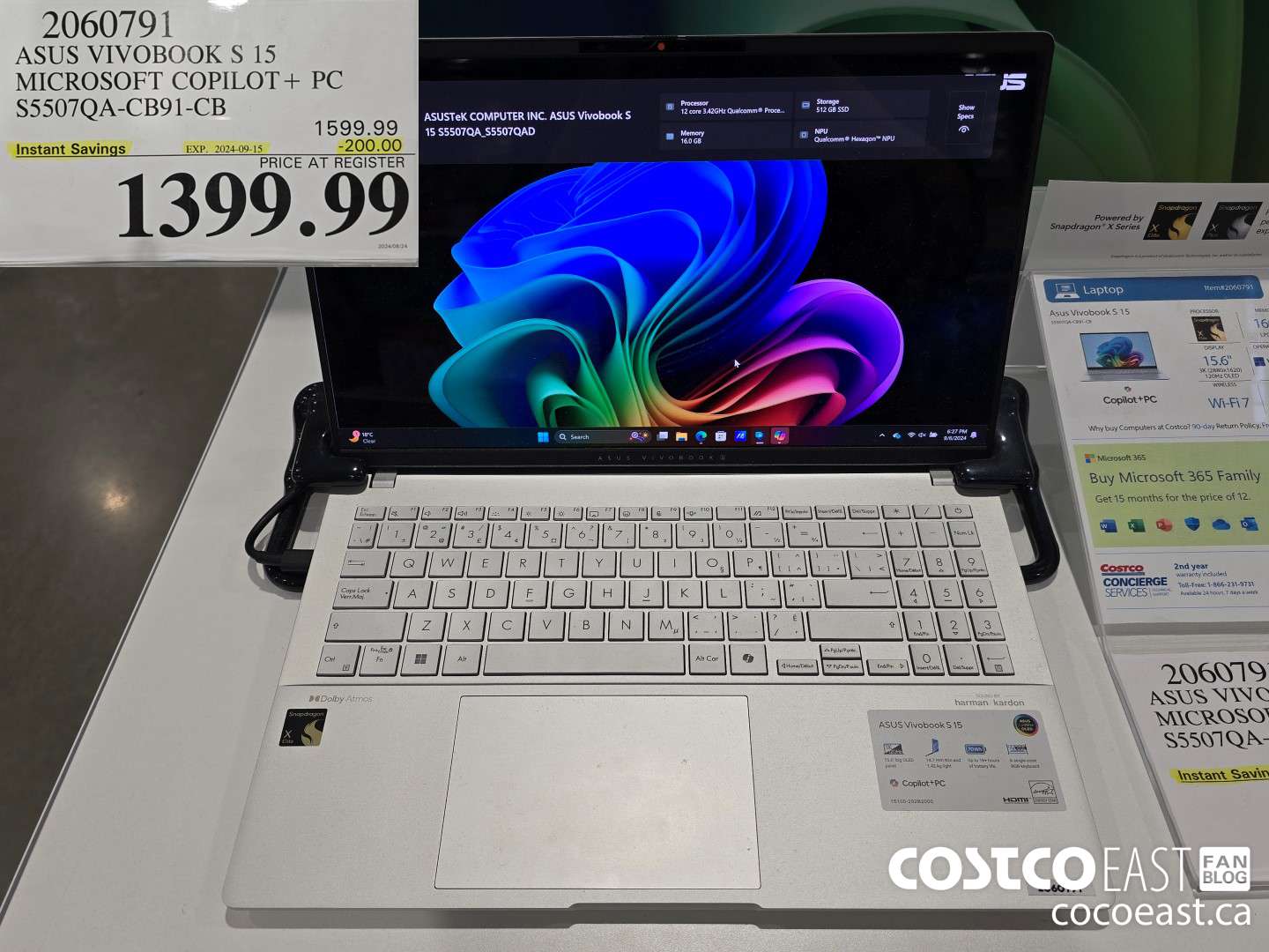 2060791 ASUS VIVOBOOK S 15 MICROSOFT COPILOT+ PC S5507QA-CB91-CB ($200.00 INSTANT SAVINGS EXPIRES ON 2024-09-15) $1399.99
