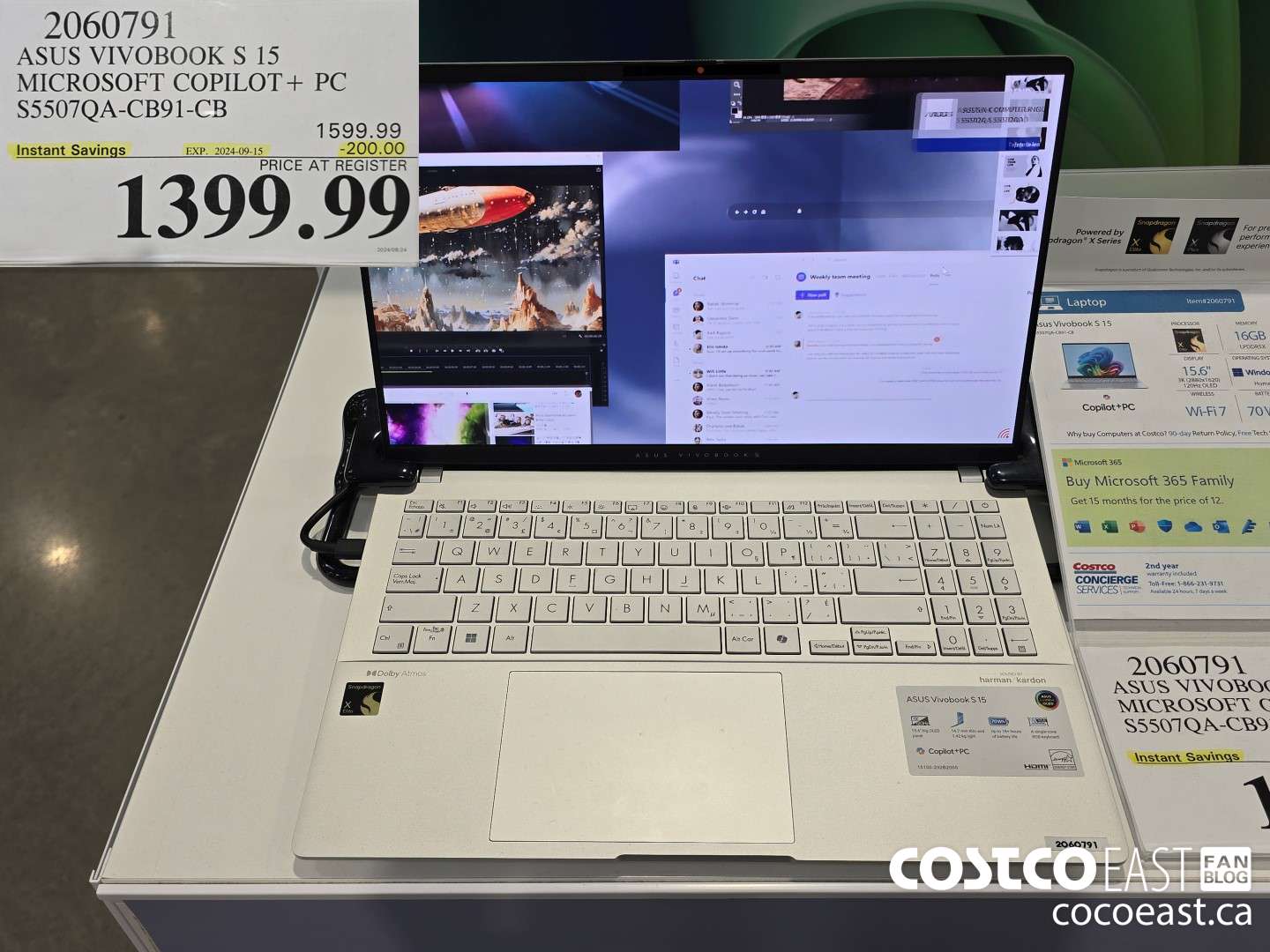 2060791 ASUS VIVOBOOK S 15 MICROSOFT COPILOT+ PC S5507QA-CB91-CB ($200.00 INSTANT SAVINGS EXPIRES ON 2024-09-15) $1399.99