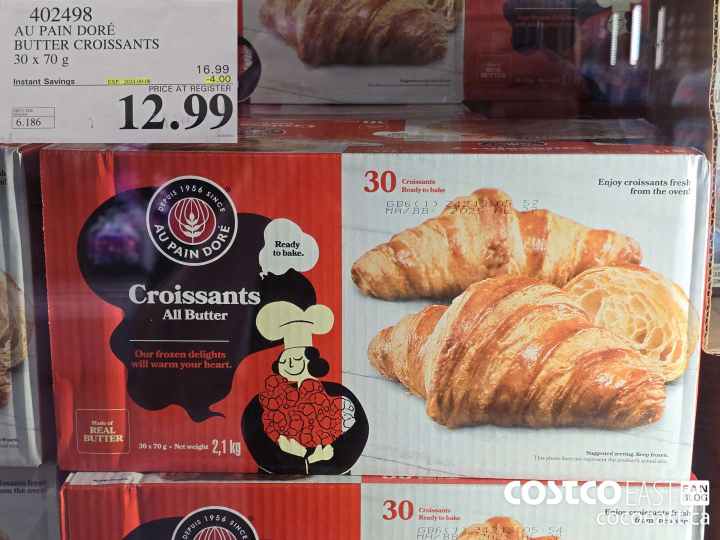 402498 AU PAIN DORE BUTTER CROISSANTS 30 X 70 G ($4.00 INSTANT SAVINGS EXPIRES ON 2024-09-08) $12.99