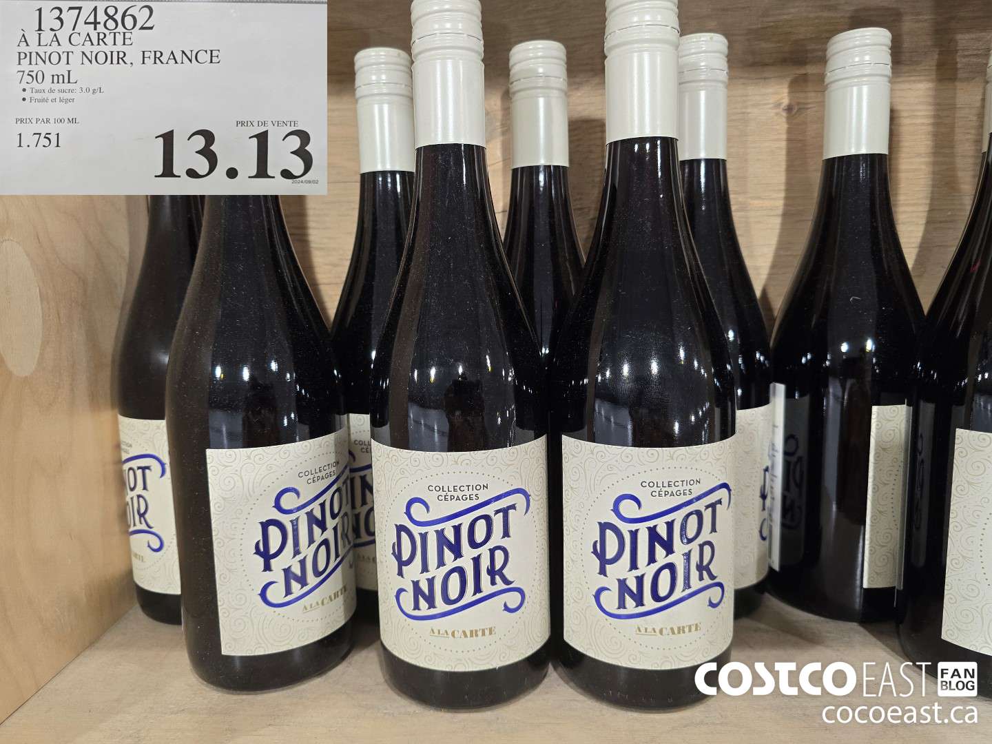 1374862 A LA CARTE PINOT NOIR, FRANCE 750 ML $13.13