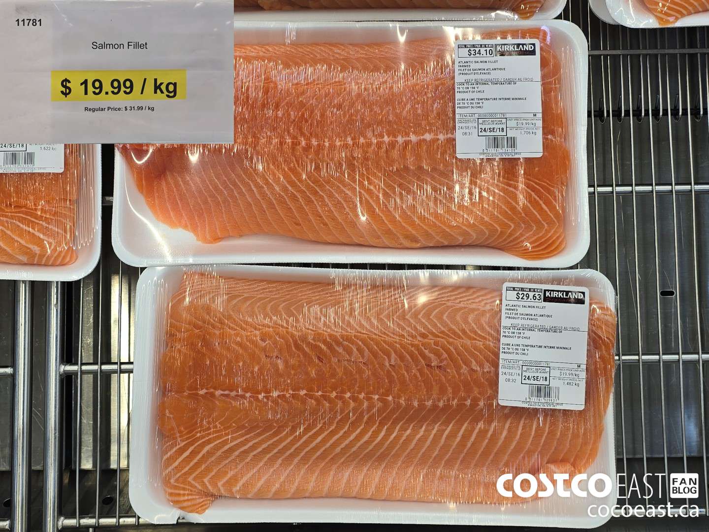 11781 Atlantic Salmon Fillet (PRICE PER KG) ***DISCOUNT PER KG*** ($12.00 INSTANT SAVINGS)