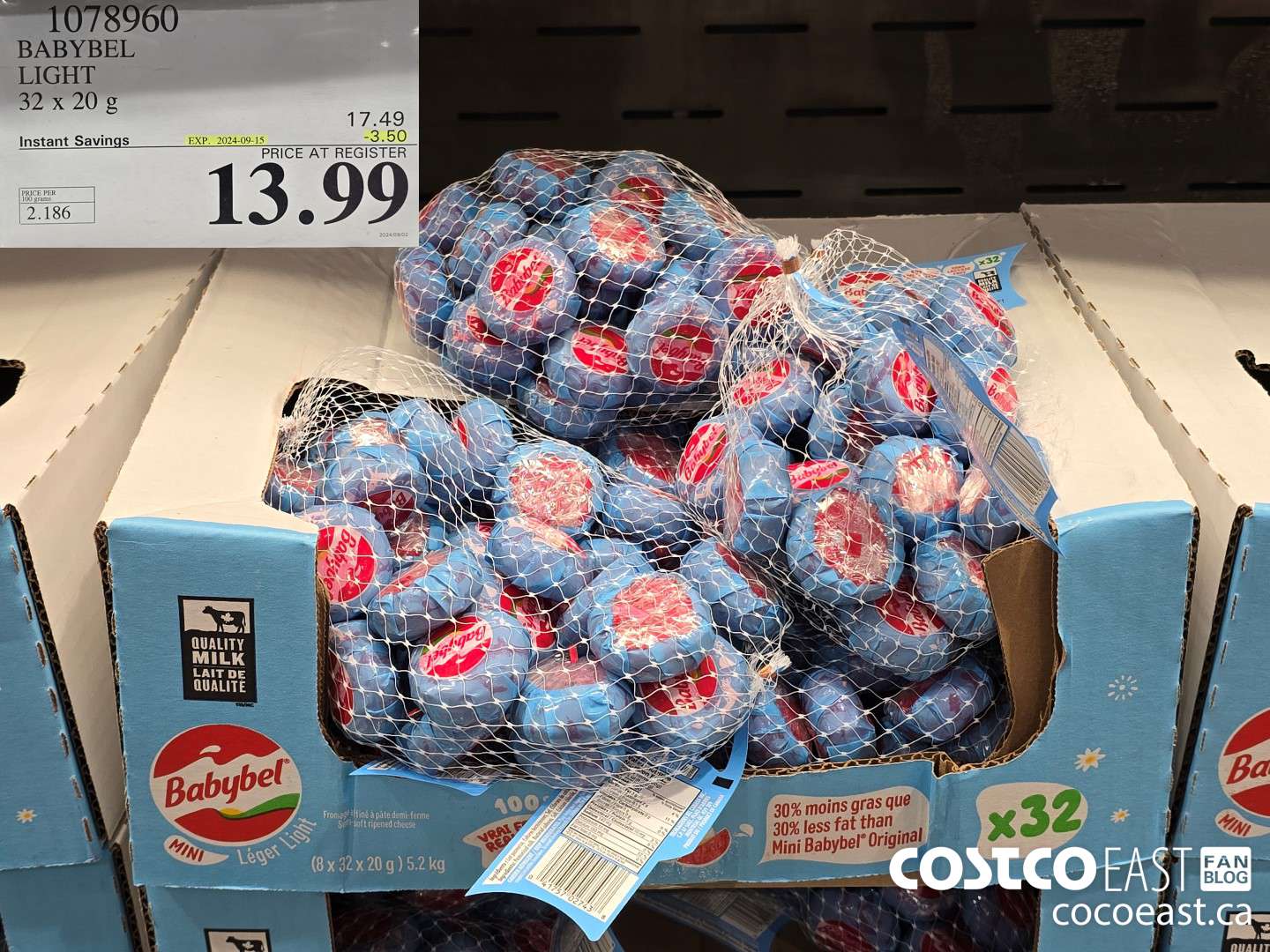 1078960 BABYBEL LIGHT 32 x 20 g ($3.50 INSTANT SAVINGS EXPIRES ON 2024-09-15) $13.99