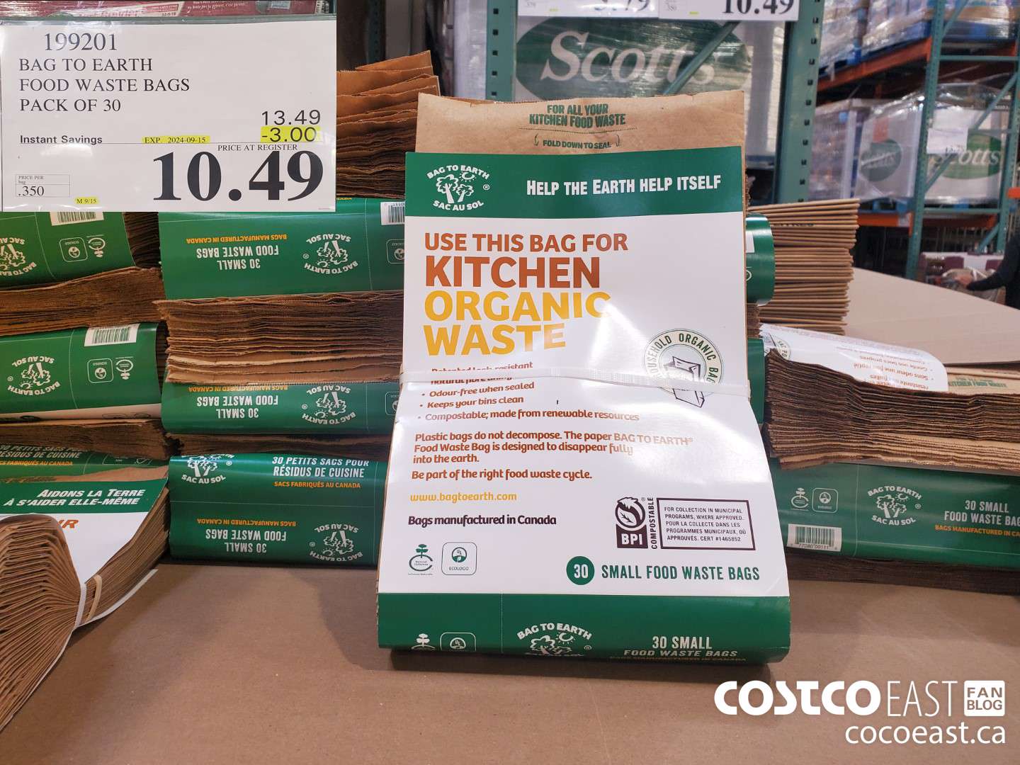 199201 BAG TO EARTH FOOD WASTE BAGS PACK OF 30  ($3.00 INSTANT SAVINGS EXPIRES ON 2024-09-15) $10.49