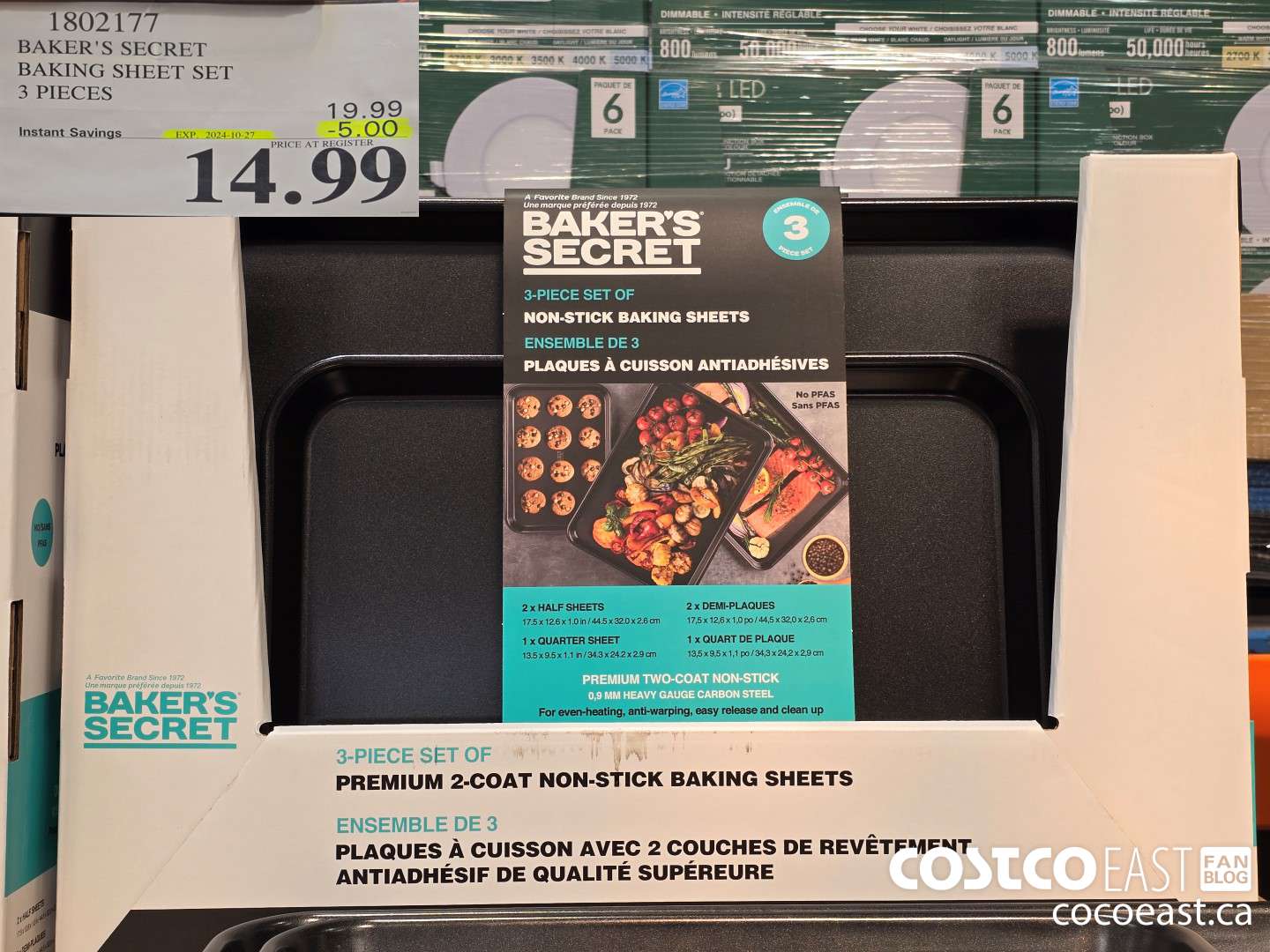 1802177 BAKER'S SECRET BAKING SHEET SET 3 PIECES ($5.00 INSTANT SAVINGS EXPIRES ON 2024-10-27) $14.99
