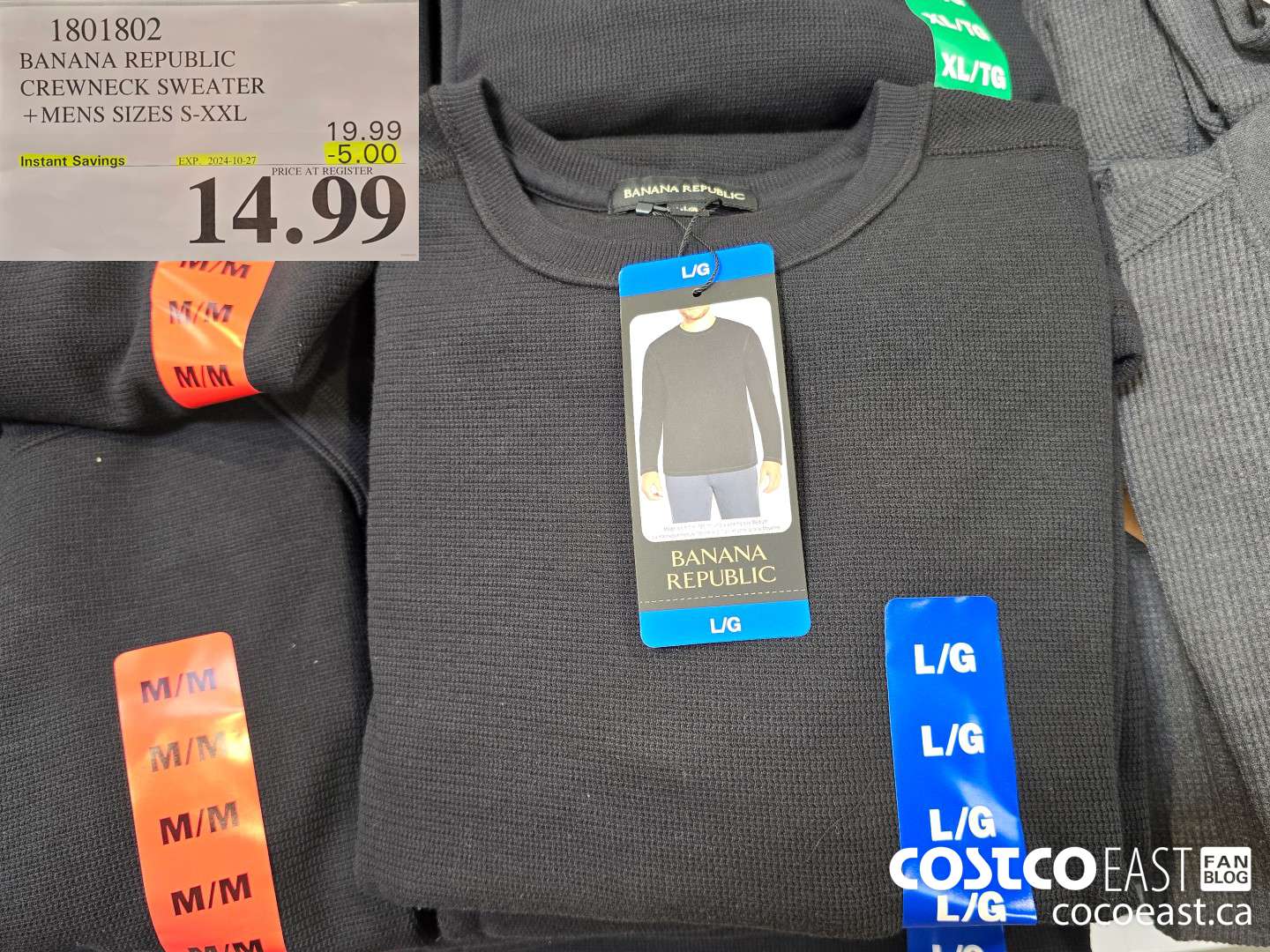 1801802 BANANA REPUBLIC CREWNECK SWEATER +MENS SIZES S-XXL (EXPIRES ON 2024-10-27) $14.99