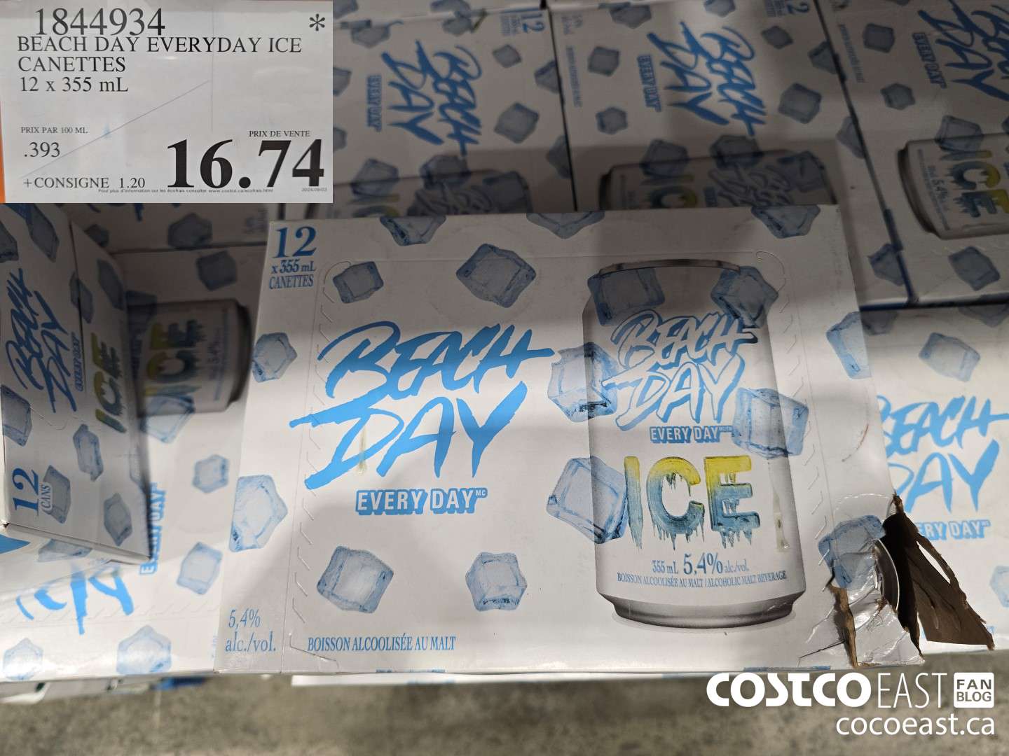 1844934 BEACH DAY EVERYDAY ICE CANETTES 12 x 455 mI $16.74