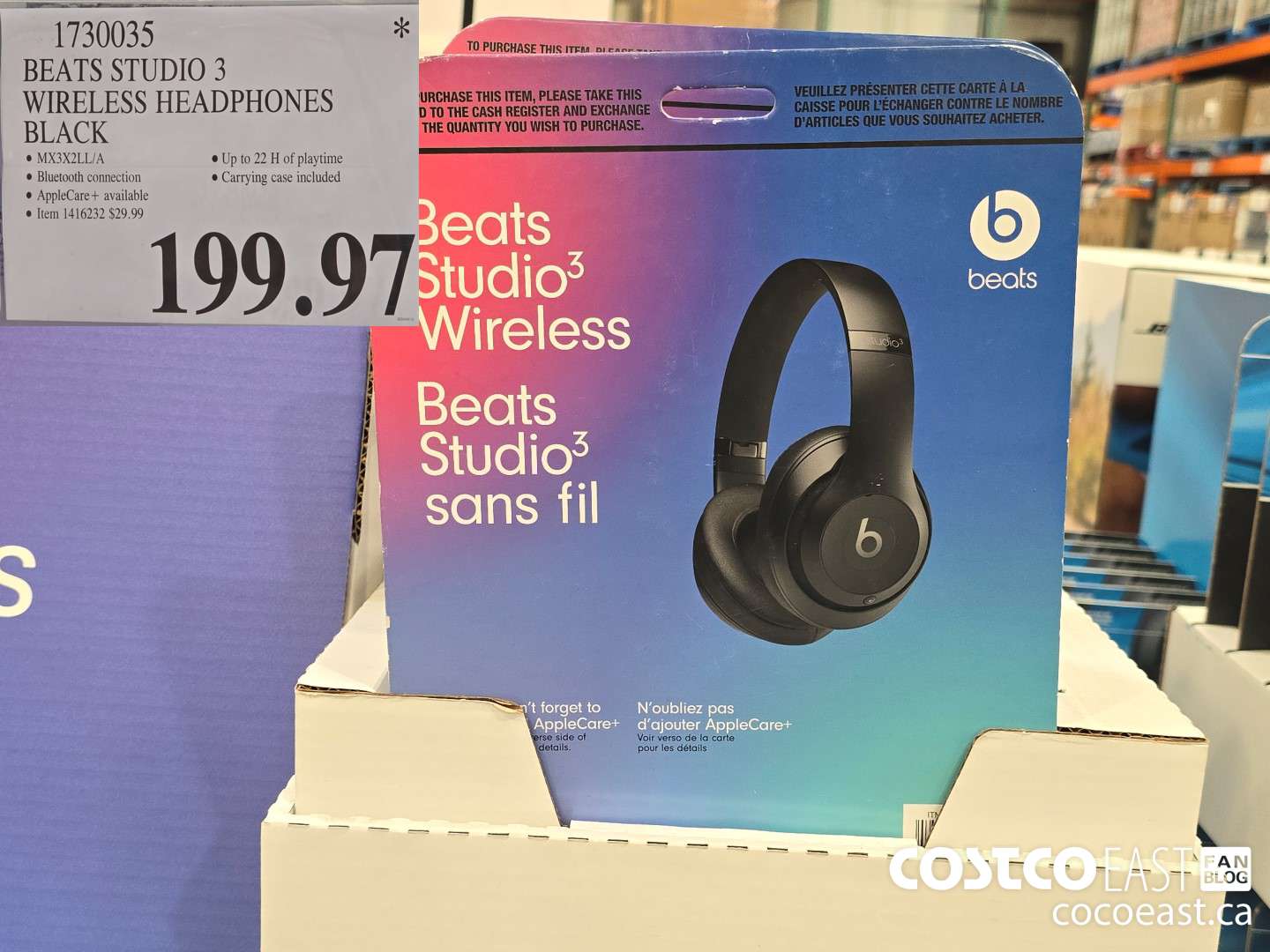 1730035 BEATS STUDIO 3 WIRELESS HEADPHONES BLACK $199.97