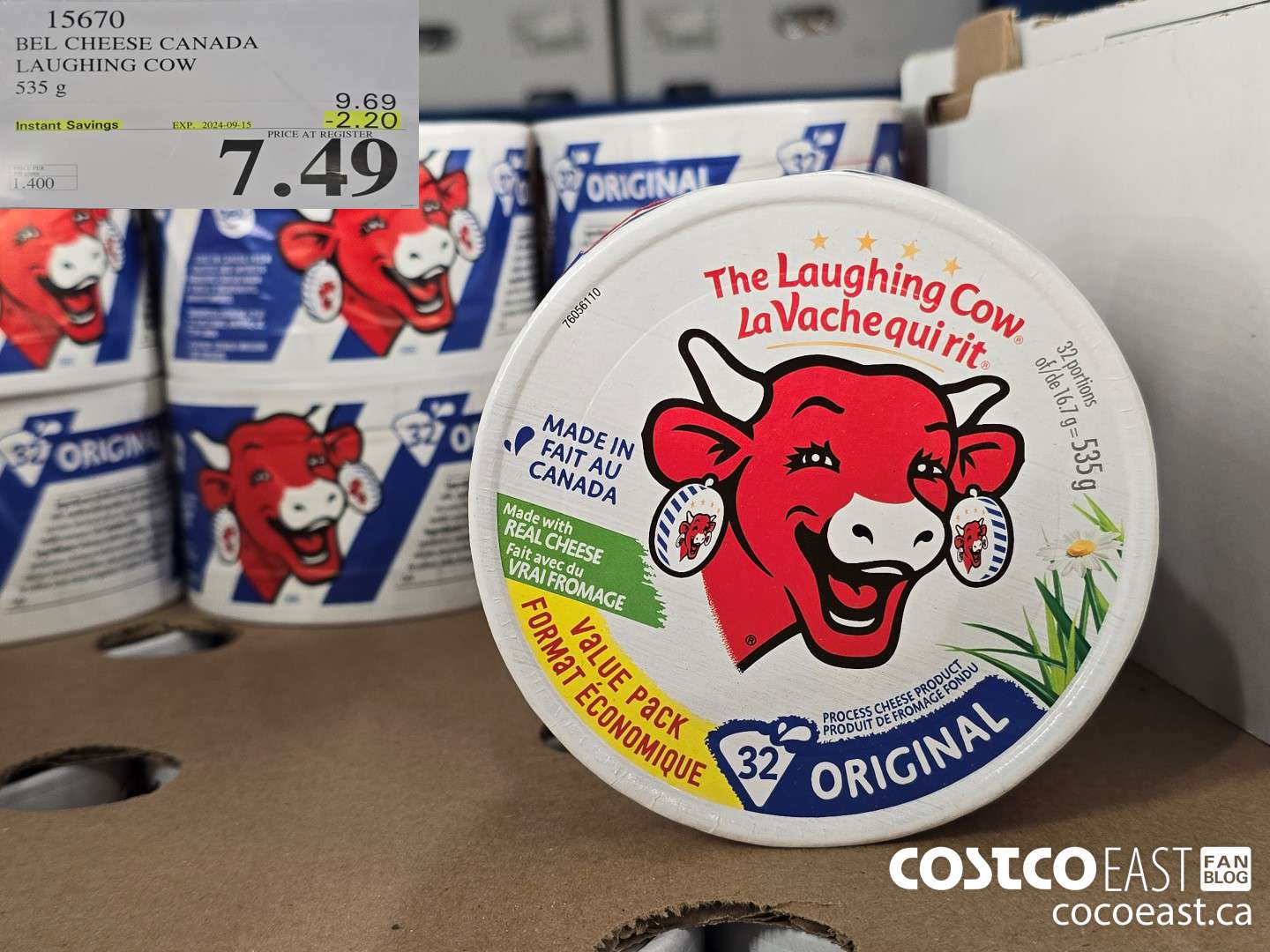 15670 BEL CHEESE CANADA LAUGHING COW 535 G ($2.20 INSTANT SAVINGS EXPIRES ON 2024-09-15) $7.49