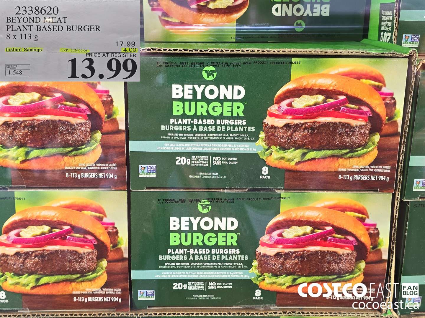 2338620 BEYOND MEAT PLANT-BASED BURGER 8 x 113 G ($4.00 INSTANT SAVINGS EXPIRES ON 2024-10-06) $13.99