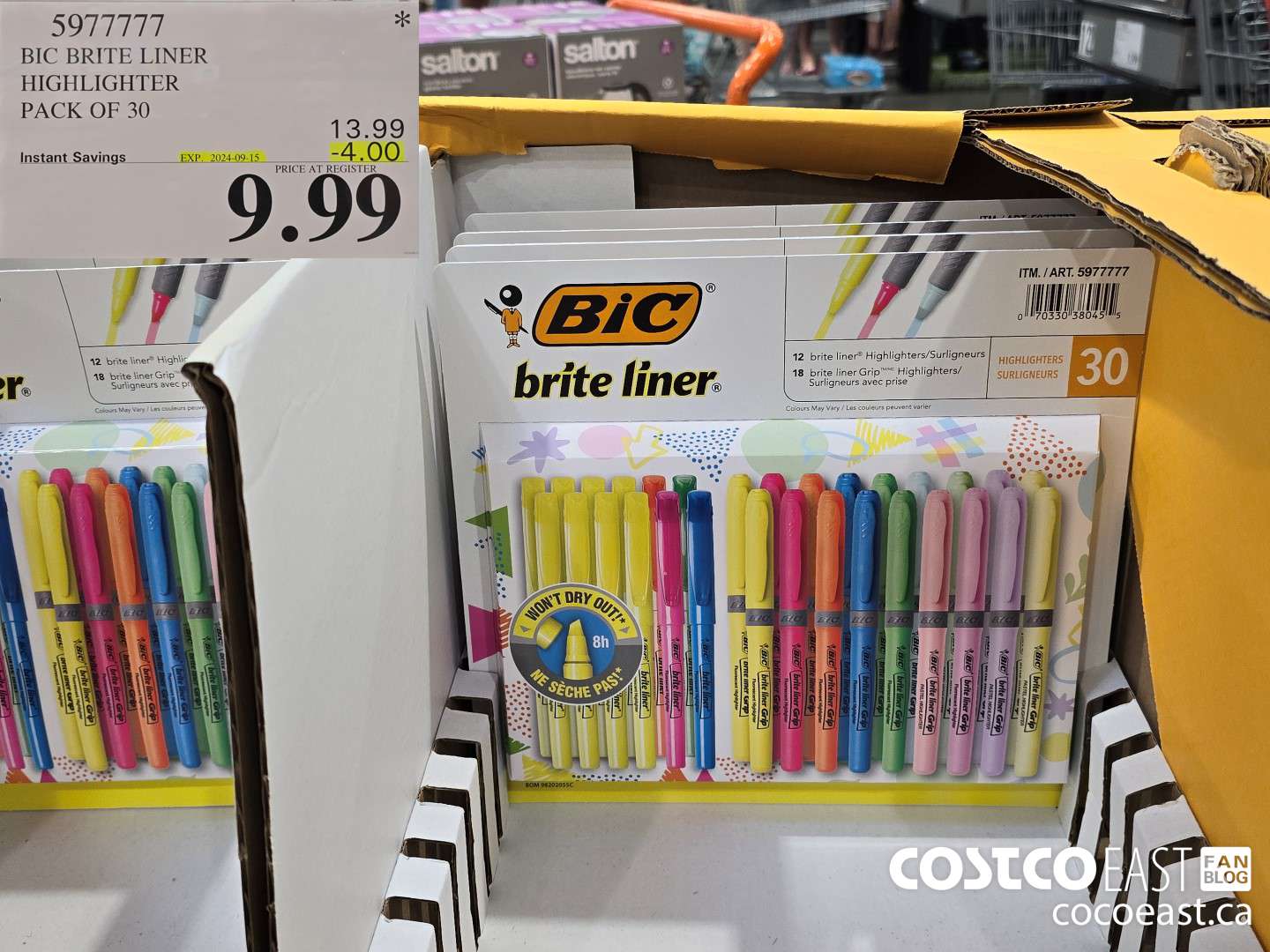 5977777 BIC BRITE LINER HIGHLIGHTERS PACK OF 30 ($4.00 INSTANT SAVINGS EXPIRES ON 2024-09-15) $9.99