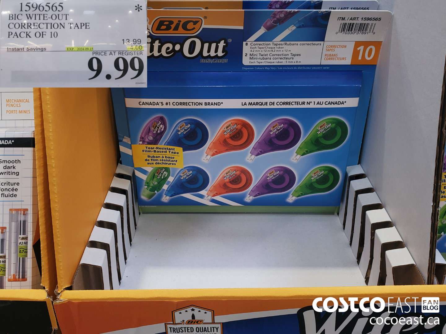 1590565 BIC WITE-OUT CORRECTION TAPE PACK OF 10 ($4.00 INSTANT SAVINGS EXPIRES ON 2024-09-15) $9.99