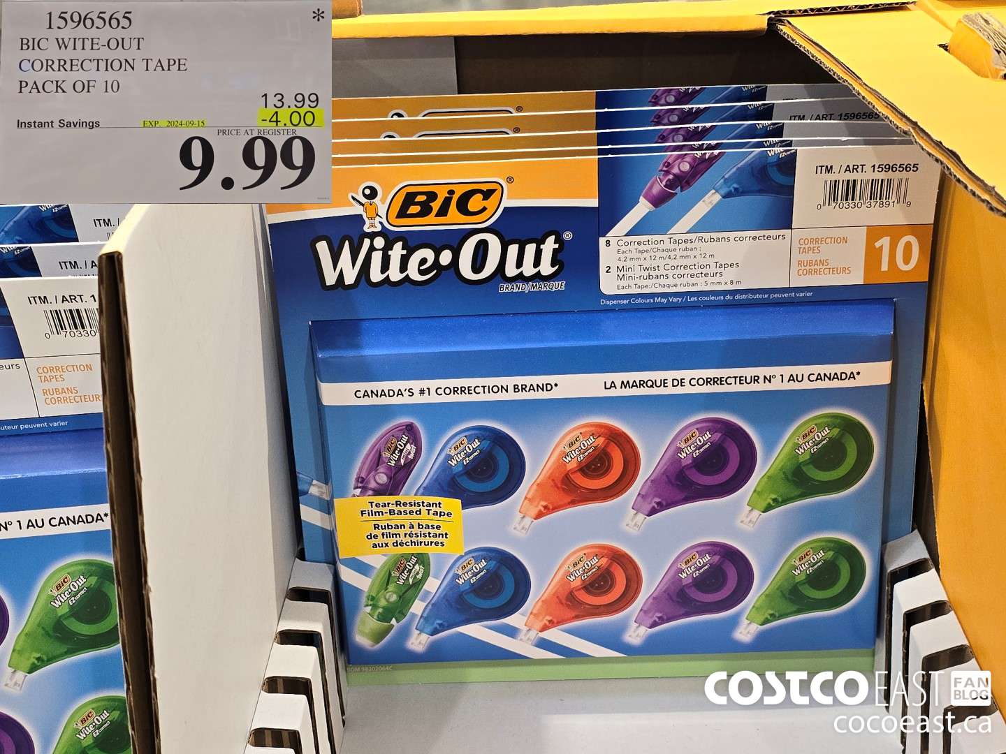 1596565 BIC WITE-OUT CORRECTION TAPE PACK OF 10 ($4.00 INSTANT SAVINGS EXPIRES ON 2024-09-15) $9.99