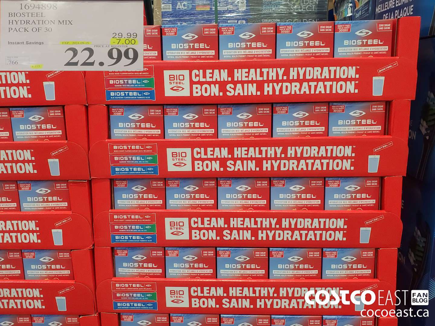 1694898 BIOSTEEL HYDRATION MIX PACK OF 30  ($7.00 INSTANT SAVINGS EXPIRES ON 2024-09-15) $22.99