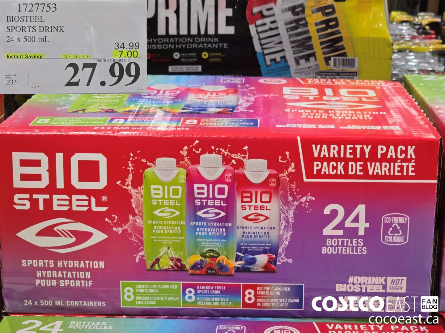1727753 BIOSTEEL SPORTS DRINK 24 X 500 ml ($7.00 INSTANT SAVINGS EXPIRES ON 2024-09-15) $27.99