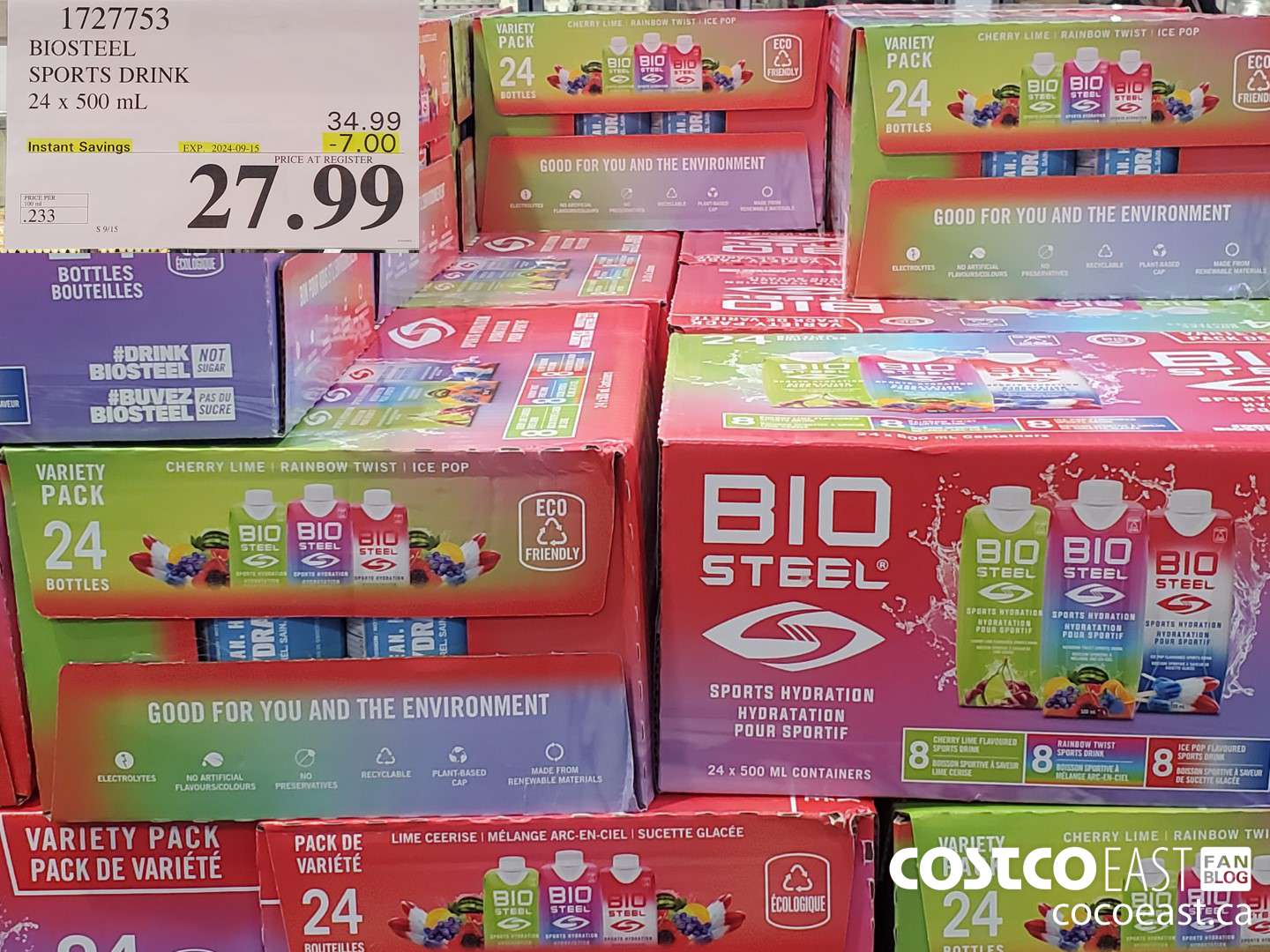 1727753 BIOSTEEL SPORTS DRINK 24 x 500 mL ($7.00 INSTANT SAVINGS EXPIRES ON 2024-09-15) $27.99