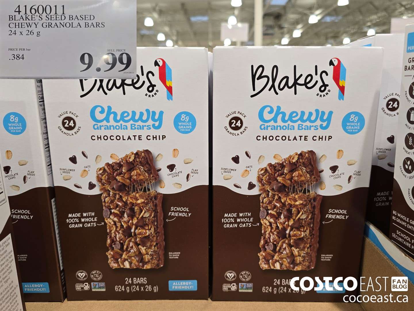4160011 BLAKE'S SEED BASED CHEWY GRANOLA BARS 24 x 26g $9.99