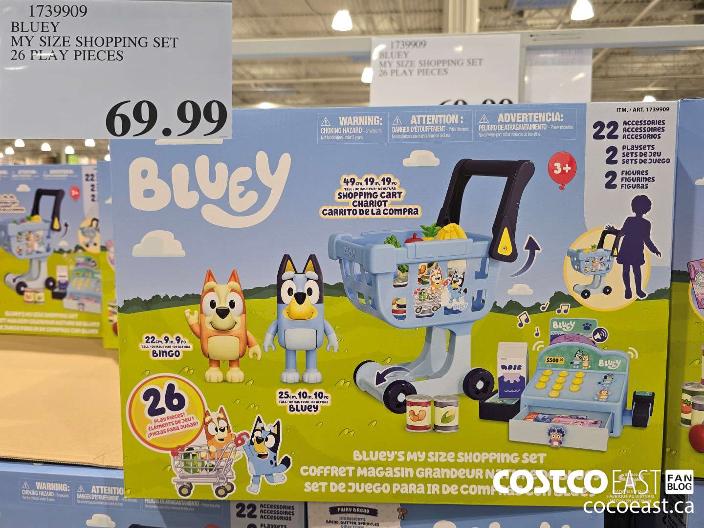 1739909 BLUEY MY SIZE SHOPPING SET 26 PLAY PIECES $69.99